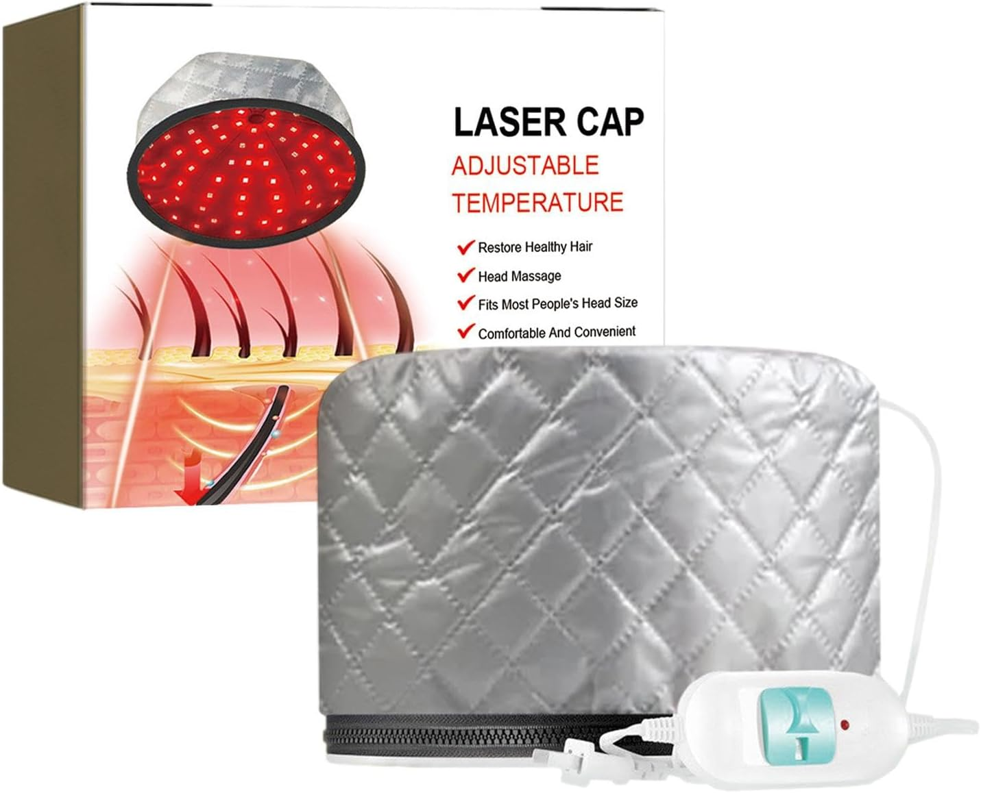 Hair Steamer Deep Conditioning - Heat Shower Cap | Hair Care Heating Hat | 2 Temperature Mode Electric Hats Hair Massage Steamer | Hair Colouring Caps for Natural Hair Portable Heat Hair Spa image number 1