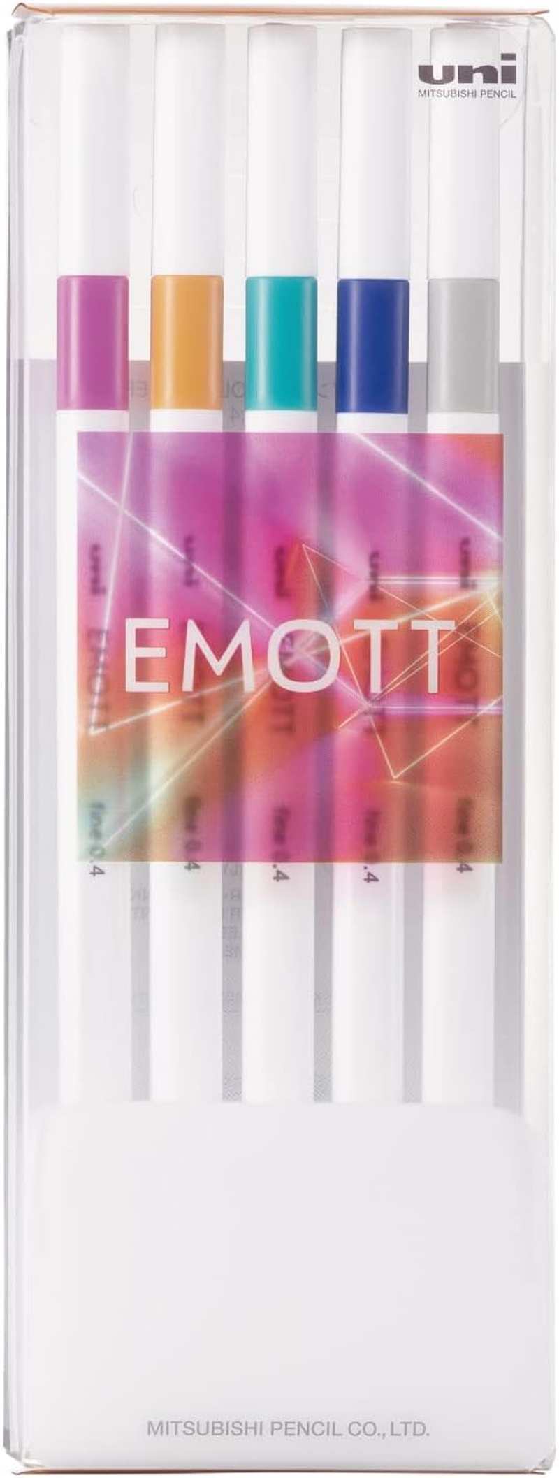 Mitsubishi Pencil EMOTT PEMSY5C.NO11 Water-Based Pen, 5 Colors, No.11, Midnight Color