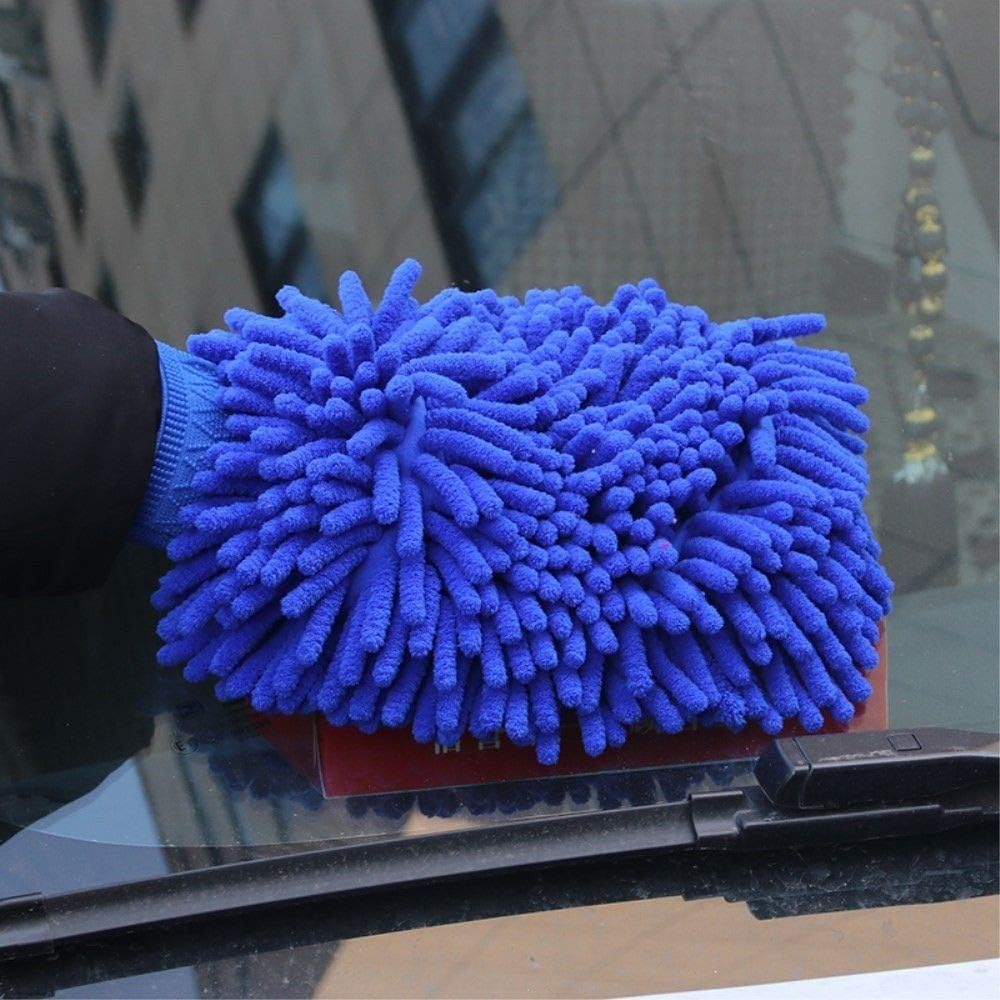Scratch-Free Car Wash Mitts (2 Pack) - Premium Chenille Microfiber, Ultra Soft Gloves for a Swirl-Free Finish, Safe on All Paint for Car, Truck, SUV & Motorcycle - Blue image number 2