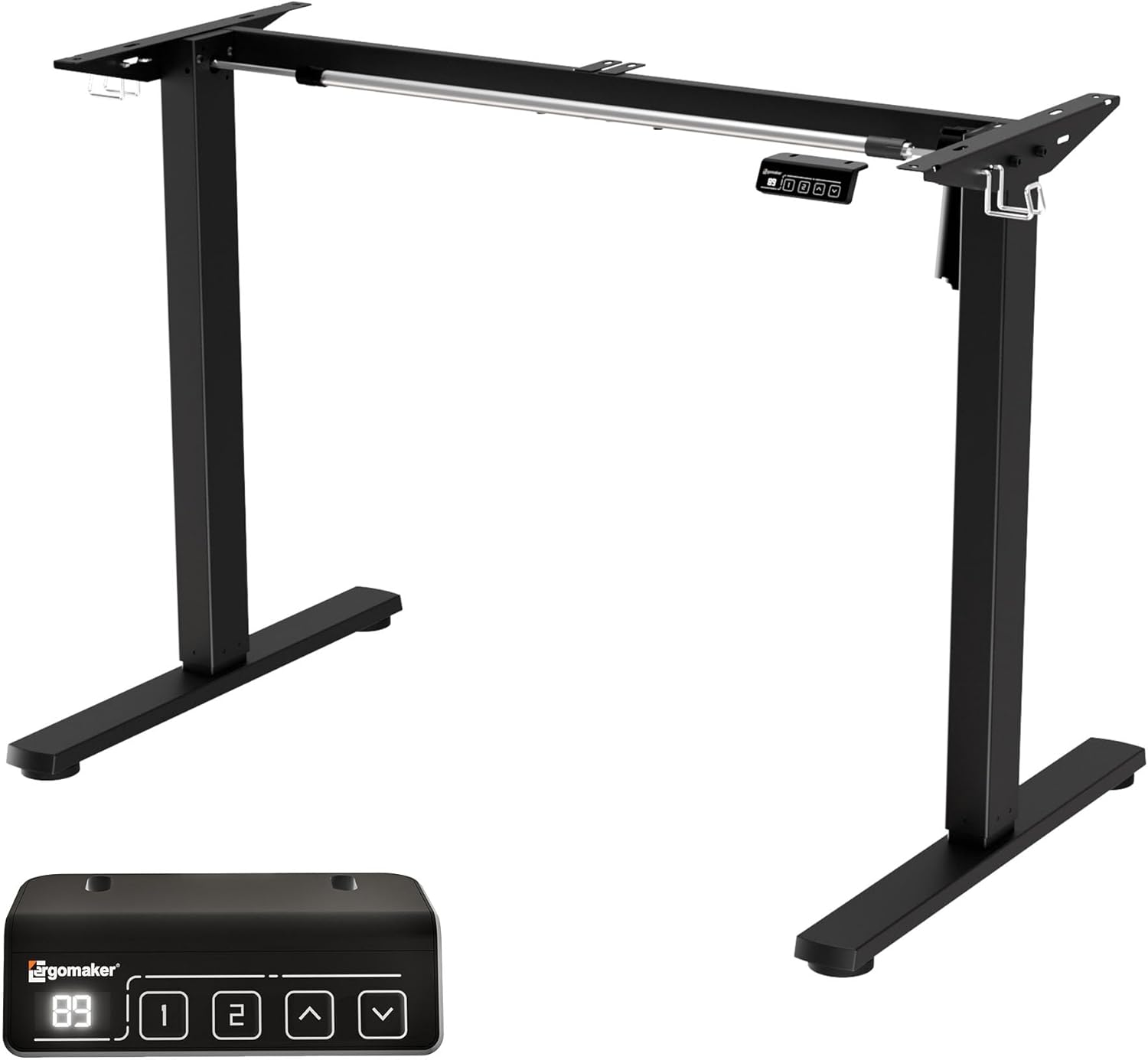 ERGOMAKER Height Adjustable Standing Desk Frame, Electric Sit Stand Desk Base with Automatic Memory Smart Handset (Black Frame, without Desktop)