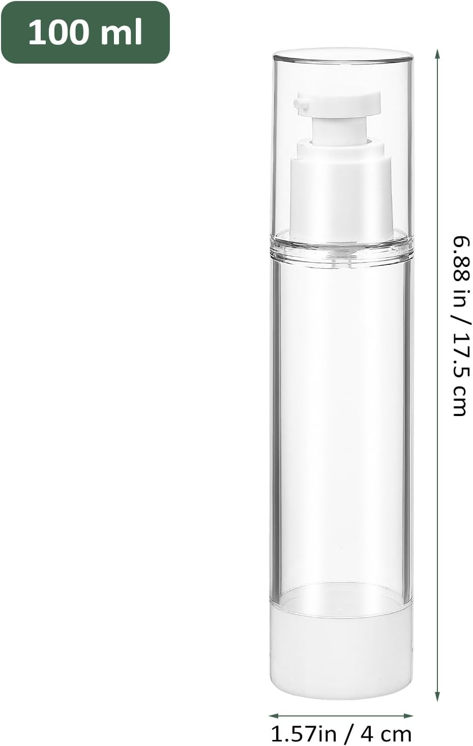 VICASKY 4Pcs Airless Pump Empty Lotion Bottles Travel Refillable Travel Containers for Toiletries Shampoo image number 2