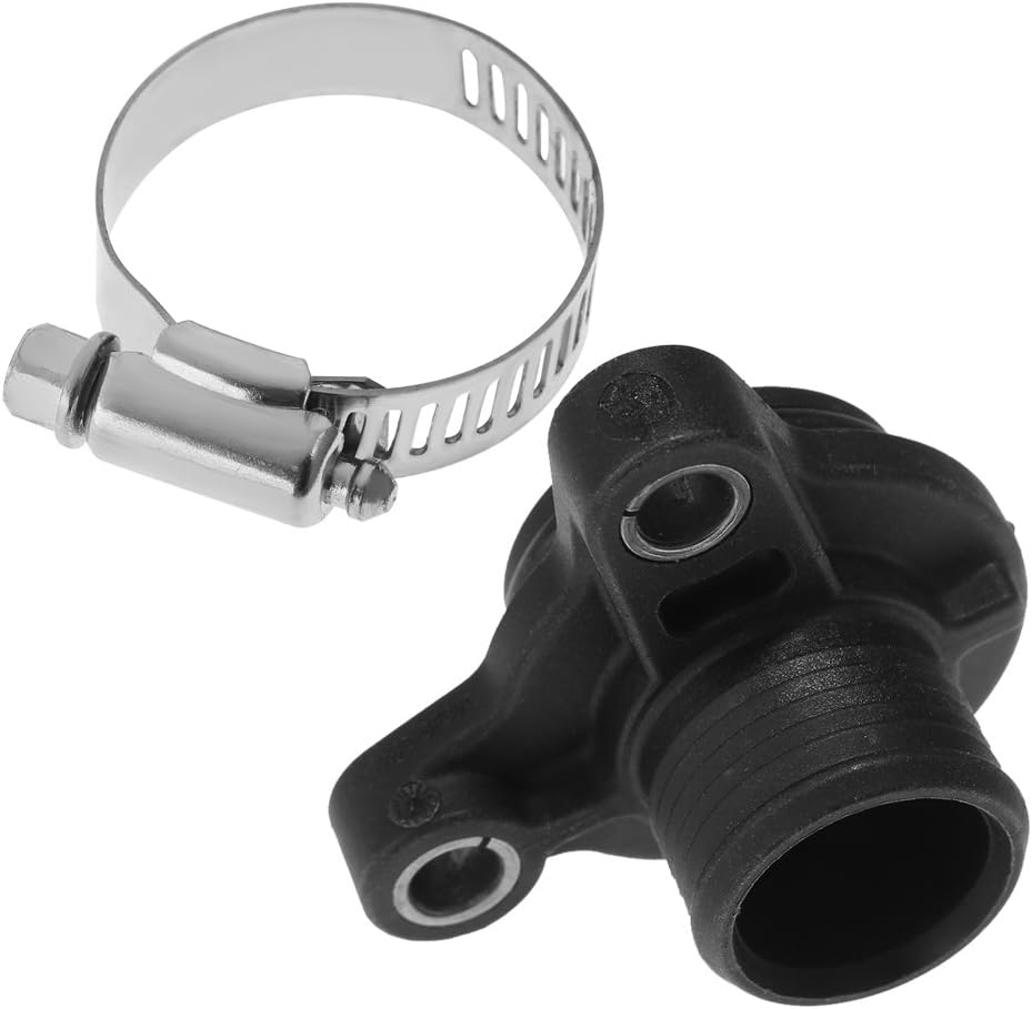 Aluminum Water Hose Fitting with Clamp, Engine Coolant Outlet Hose Fitting Replacement for BMW Engine N54 N53 N52 N51 Replaces #11537541992, 11537544638 image number 3