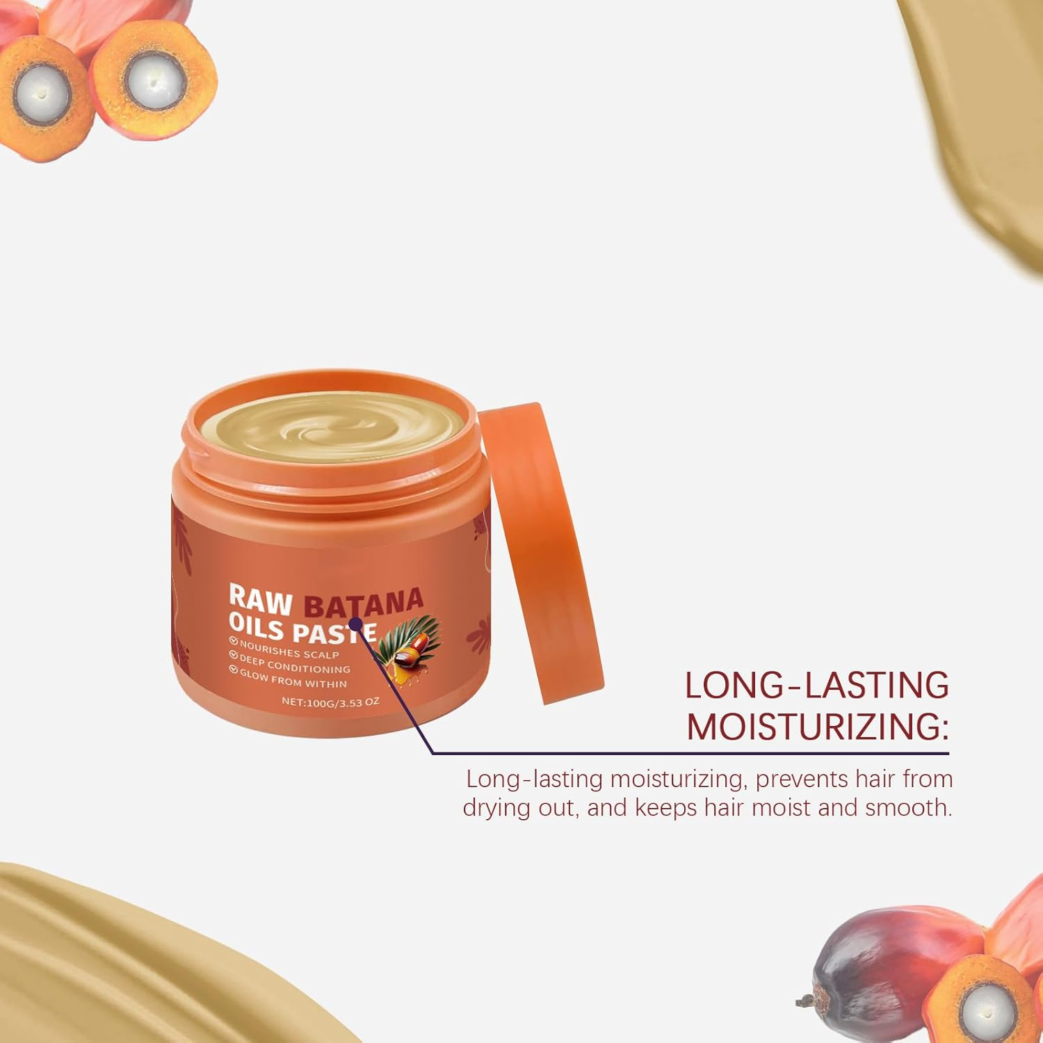 Raw Batana Oil Paste for Hair &ndash; 2025 New Raw Batana Oil Paste for Thicker, Stronger, Healthier Shine, Prevents Hair Loss, Repair Split Ends & Nourishes Hair Roots for Men & Women (1) image number 3