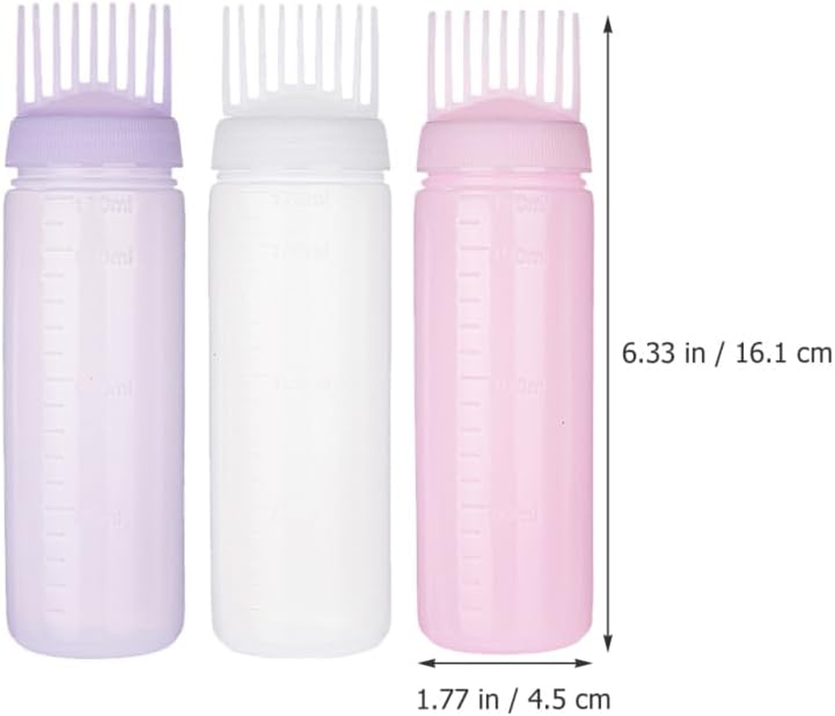 TOVINANNA 3 Pcs Hair Oil Bottle Oil Bottles for Hair Root Bottle Comb Root Bottle Applicator Hair Coloring Bottle Comb Hair Oil Applicator Bottle Hair Coloring Applicator Bottle image number 3