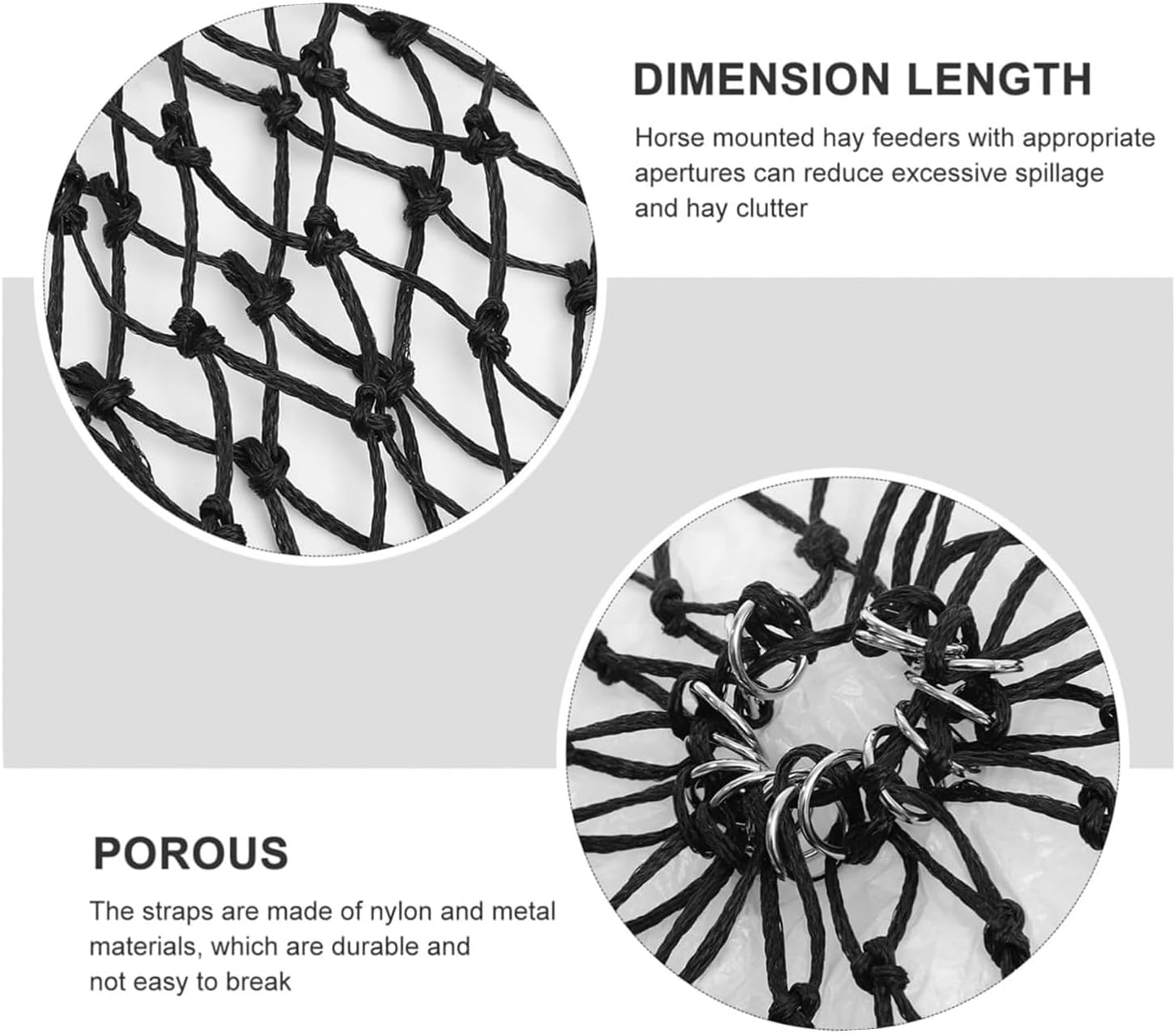 Coehaopike Hay Bags Hanging Horse Feeder Horse Straw Pouch Horse Bag Net Slow Feeding Feeder Horse Feeding Bag Woven Storage Pouch Horse Food Bag Small Bags Hanging Horse Pouch Hanging Feeder image number 4