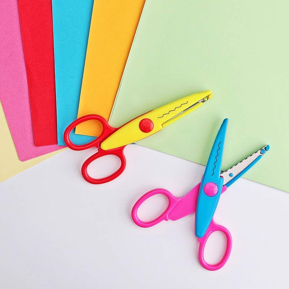 HENWUBEI Decorative Paper Edge Scissor Set &ndash;5'' Colorful Paper Edger Scissors Great Forteachers, Crafts, Scrapbooking, DIY Projects and Crafts, Set of 6 (5Inch) image number 3
