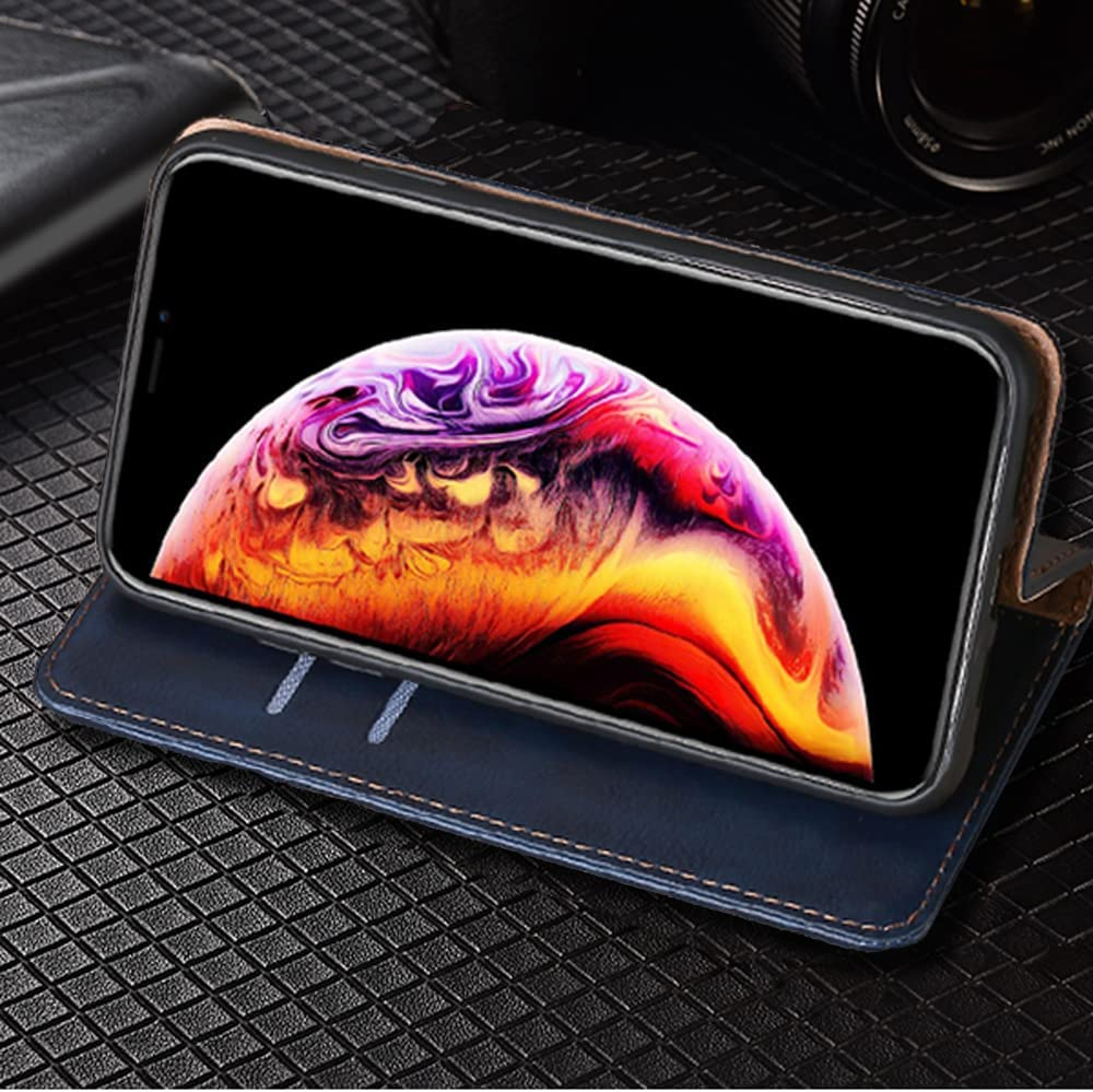 For Samsung Galaxy S23 FE 5G (6.4 Inch) Case, FORZARMOR Wallet Cover PU Leather Pockets Shockproof Magnetic Flip Kickstand Card Holder (Blue)