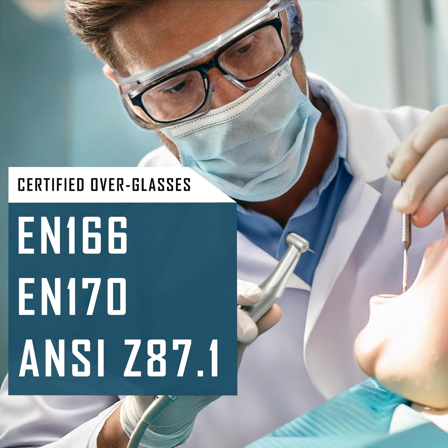 ACE Evo OTG Arbeits-Brille F&uuml;r Brillentr&auml;ger - &Uuml;ber-Schutzbrille F&uuml;r Bau, Handwerk & Industrie - EN 166 image number 6