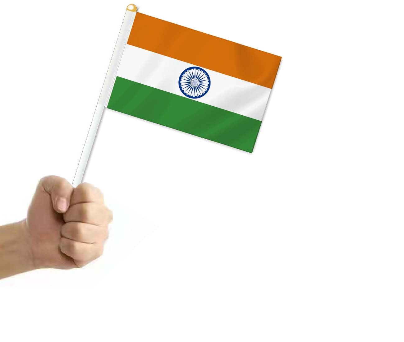 10 PCS India Handheld Small Flag, Indians Hand Held Mini Decor Decoration Banner image number 1