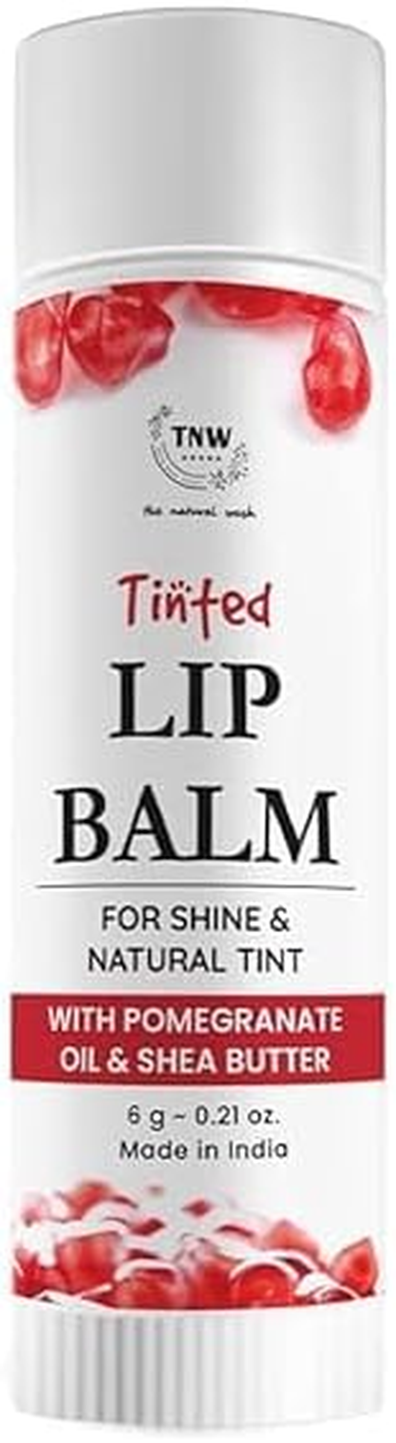 Tnw-The Natural Wash Pomegranate Multipurpose Tinted Lip Balm for Dry & Chapped Lips- Red, 6G | 100% Natural Red Tint Add Glossy Sheen on Lips for Long-Lasting with Shea Butter & Vitamin E