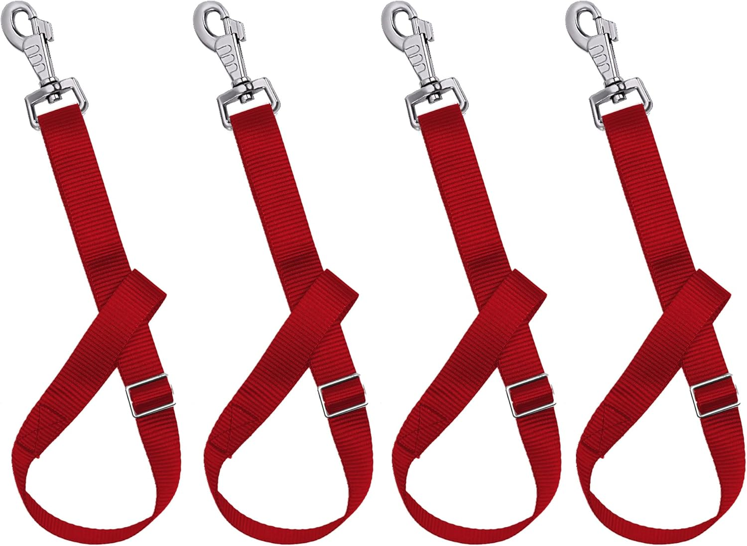 Rosemarie Horse Bucket Strap Hangers,Horse Suppliers Adjustable Nylon Straps up to 700 Lbs for Hay Nets, Water Buckets,Hanging-Pratical and Easy Use(4 Pack) (Black)