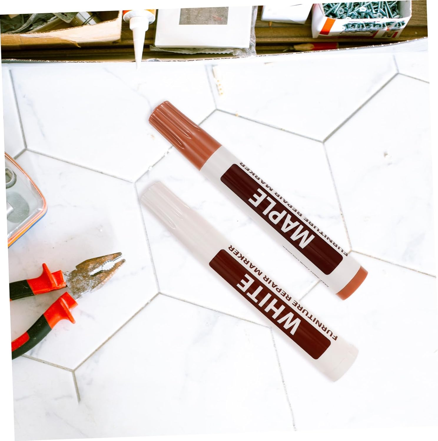 8Pcs Furniture Repair Stain Pen Scratch Repair Markers for Hardwood Floor image number 3