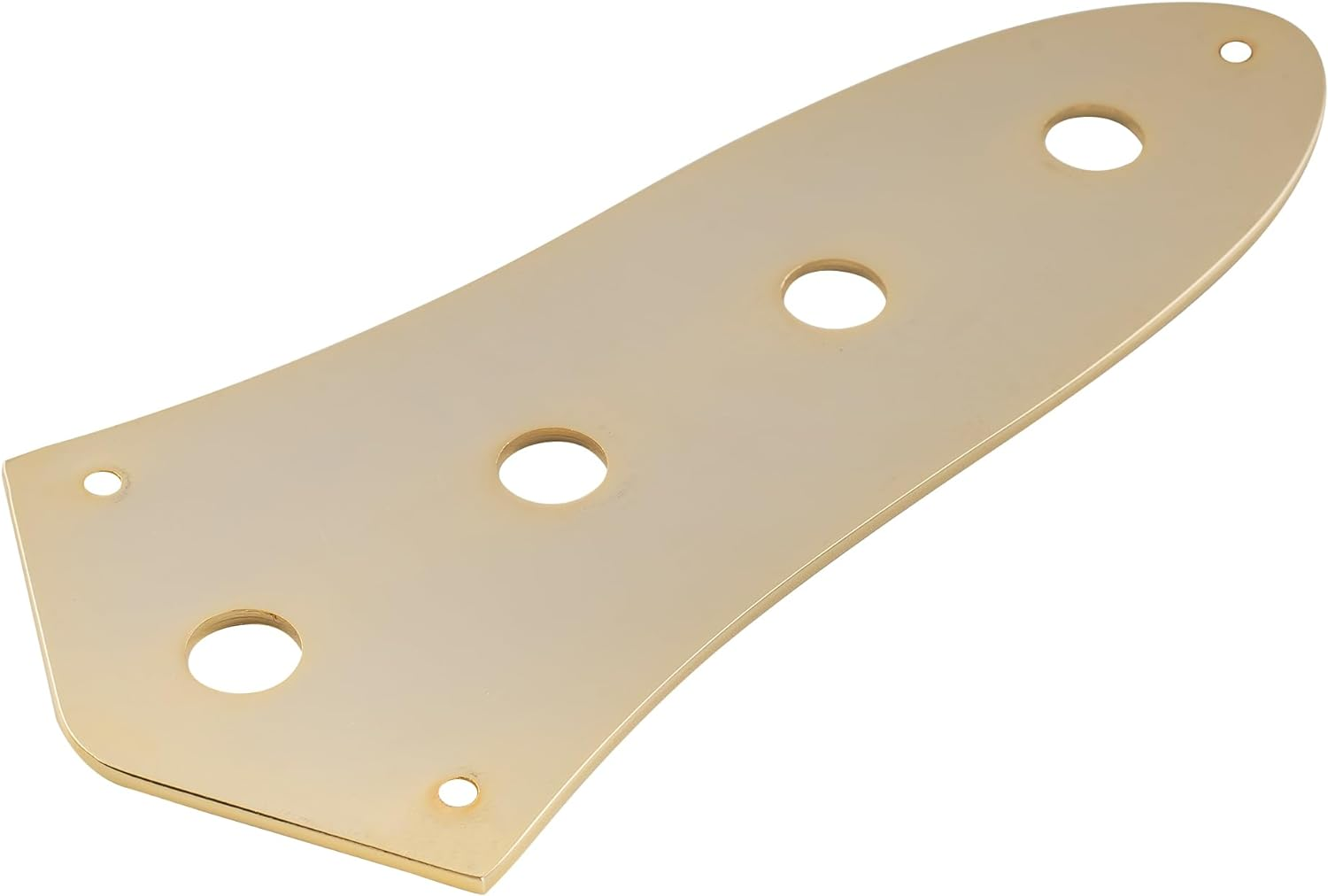 Musiclily Pro Steel 4-Hole Jazz Bass Control Plate for JB Style Electric Bass, Gold - Black image number 6