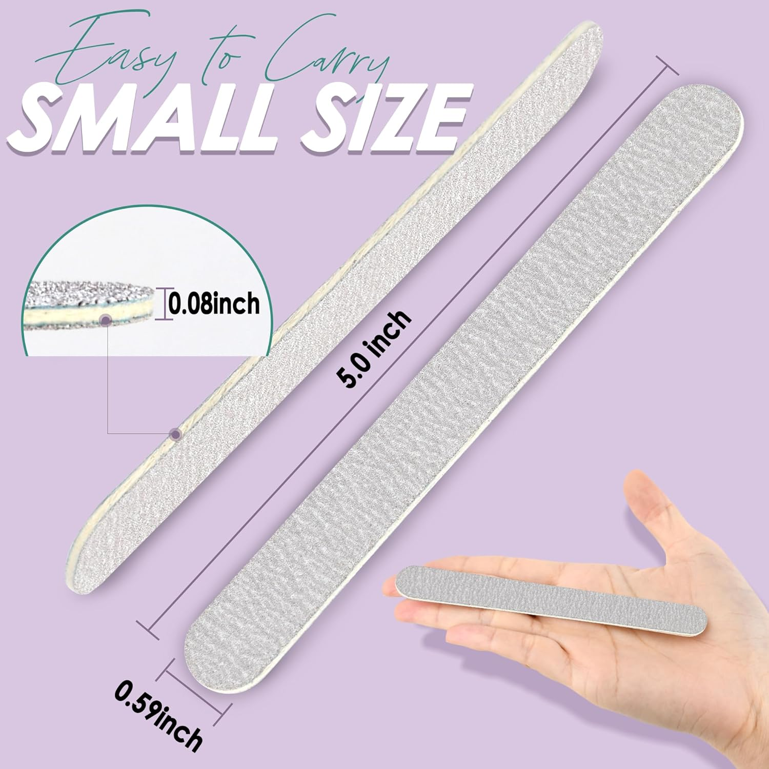 Professional Disposable Zebra Nail Files 100/180 Grit 5" Double Sided Emery Board Manicure Pedicure Tools 50Pcs image number 4
