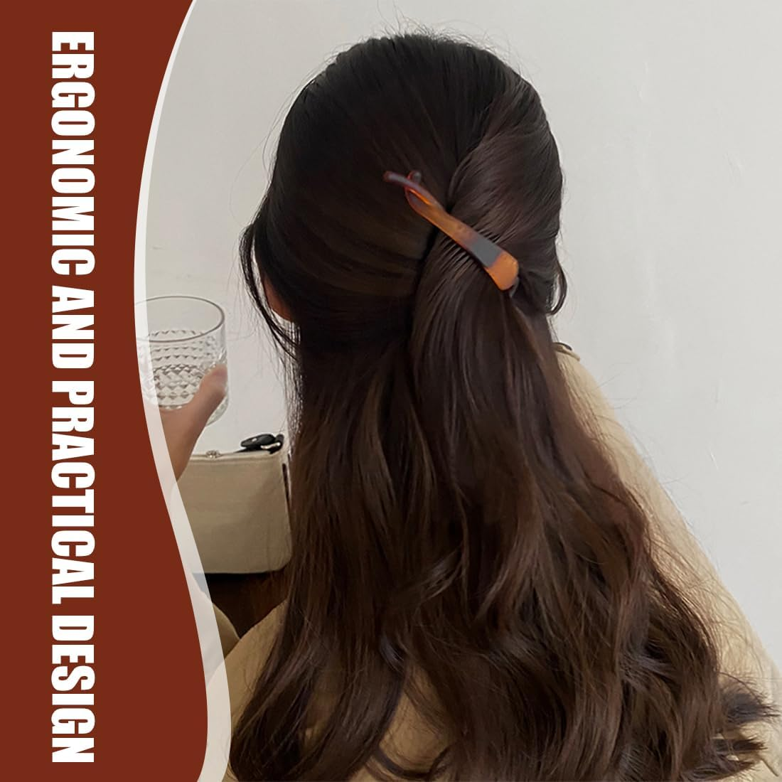 4 Pack Banana Clips, Vintage Hair Clips, Acrylic Hair Clips, Hair Clips, Ponytail Hair Clips, Banana Clips, Non-Slip Ponytail Clips for Women and Girls image number 4