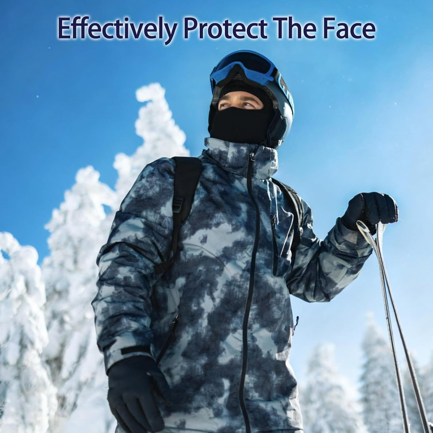 2 Pcs Balaclava Shiesty Ski Mask, Breathable Windproof Dustproof UV Protection Cooling Neck Gaiter Face Cover Headwear for Men Women Motorcycle Cycling Ski Running Hiking Outdoor Sports image number 3