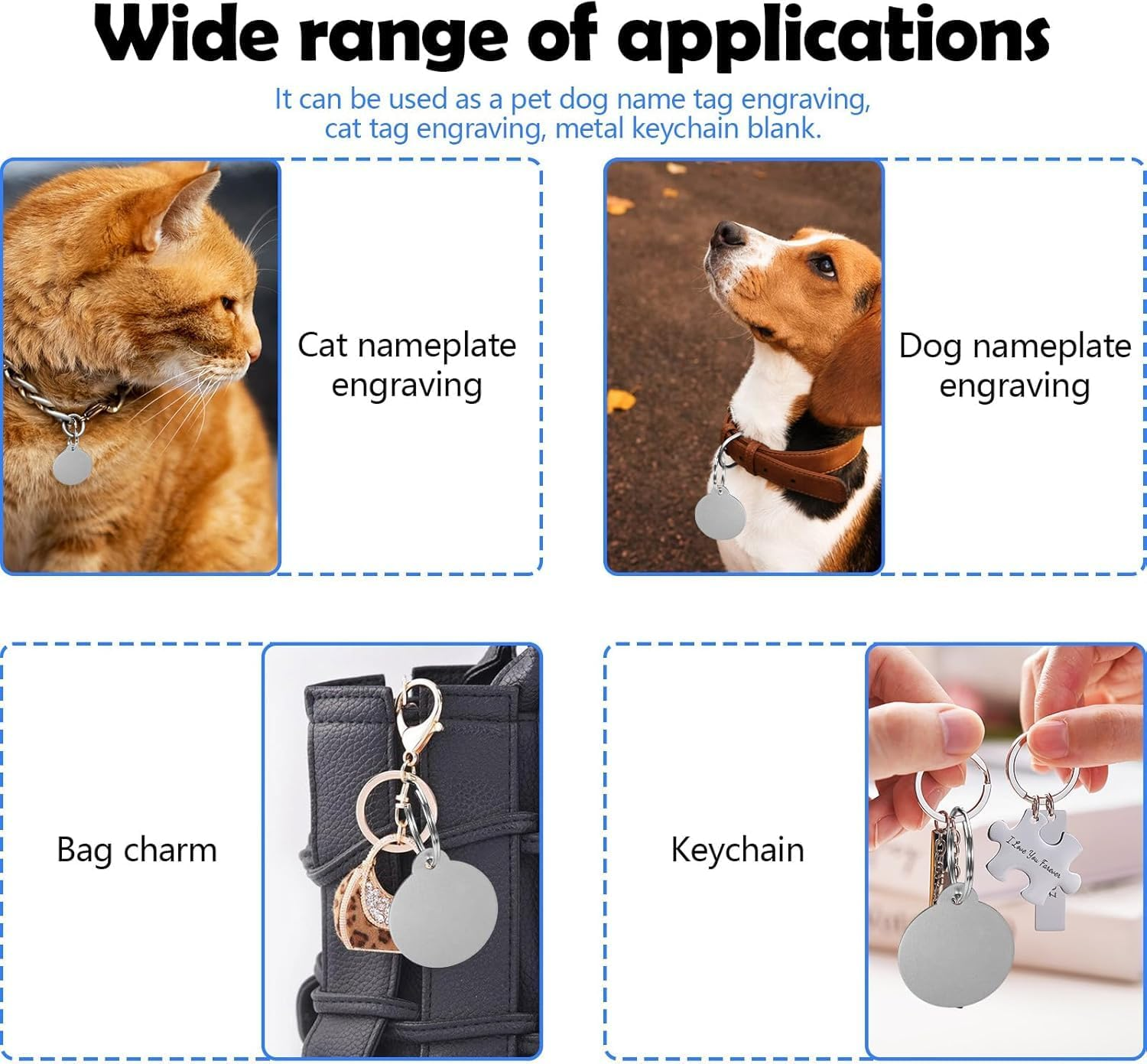 Beiqilian 25Pcs Blank Dog Tags for Engraving, 3.1Cm/1.2In Dog Name Tags Cat Pet ID Personalized, round Metal Stamping Blanks Aluminum Metal Tags with Key Ring Keychain image number 4