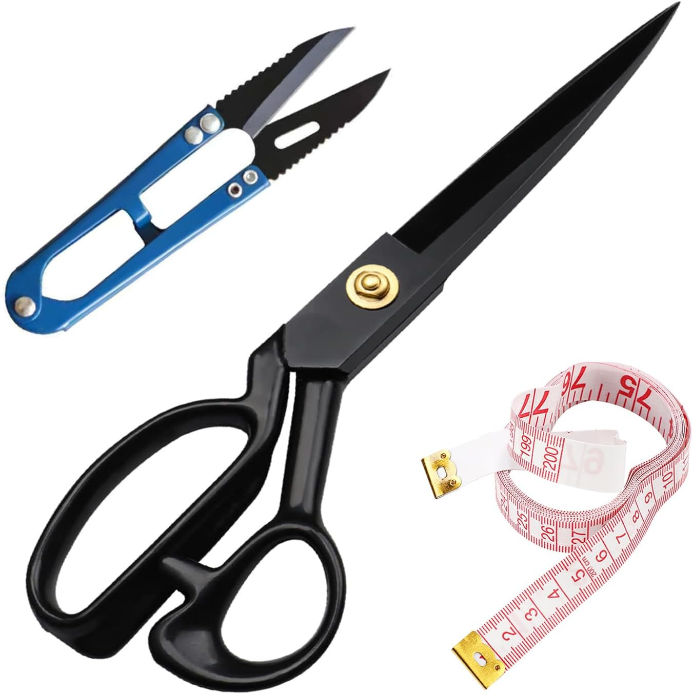 IHKFILAN Sewing Scissors 12 Inch, Fabric Scissors Heavy Duty, Sharp Tailor Scissors for Leather Canvas Denim, Craft Sewing Embroidery, Professional Dressmakers Shears(31Cm) image number 5