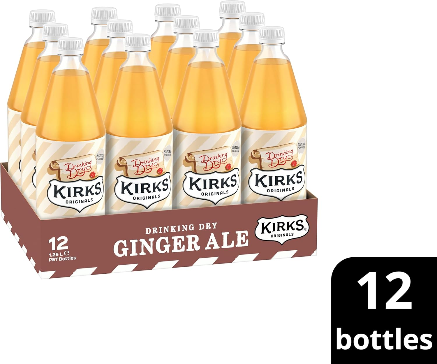 Kirks Dry Ginger Ale Soft Drink Multipack Bottles 12 X 1.25L image number 5