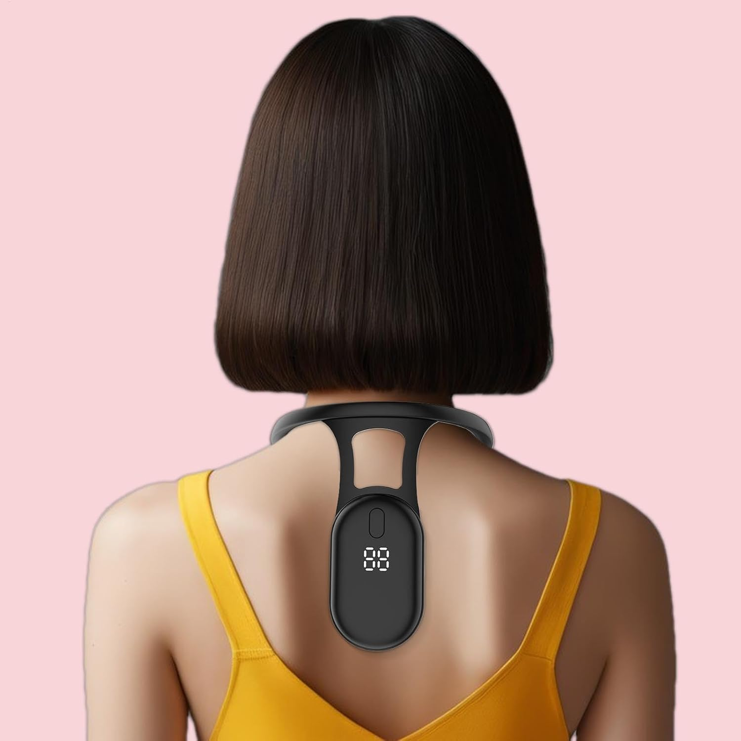 Posture Corrector Monitor | USB Charging Back Posture Corrector with Alarm - Home School Business Skin-Friendly Appliance Built-In Sensor for Studying, Working - Black image number 2