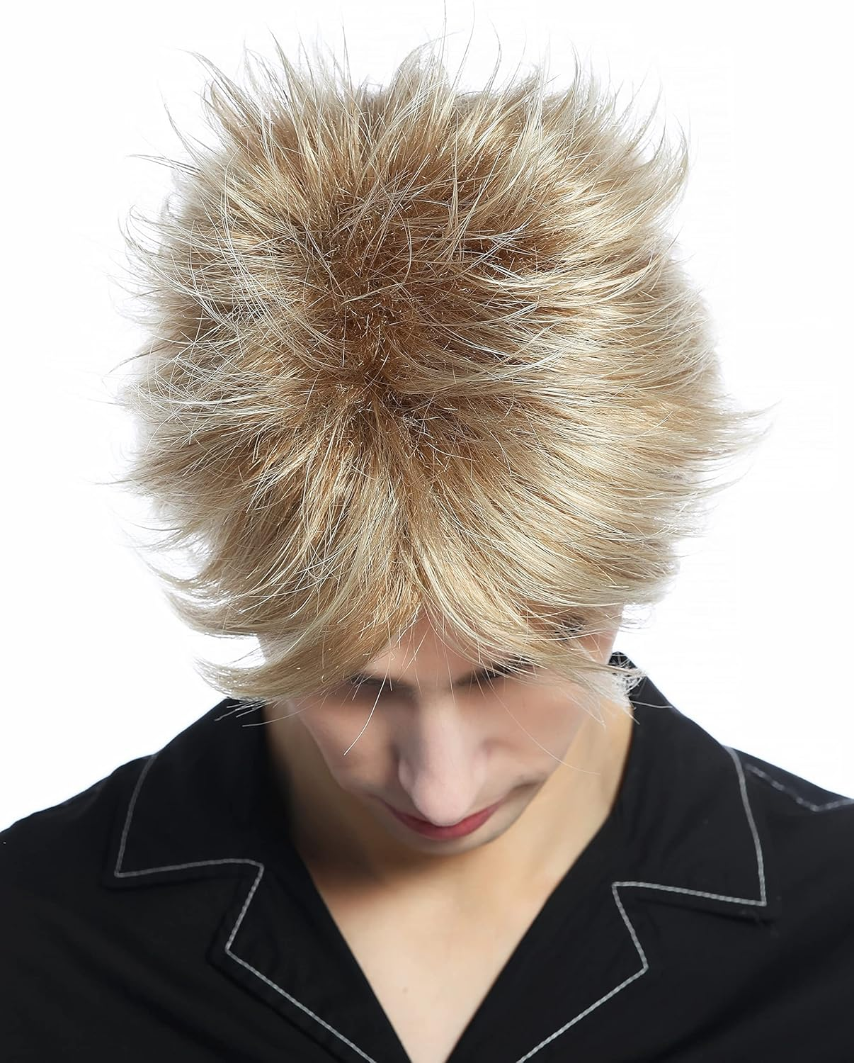 WIG ME up - M-261-27T613 Wig Men Women Short Toupeed Wild Strands 80S Retro Blonde Platinum Mix image number 2