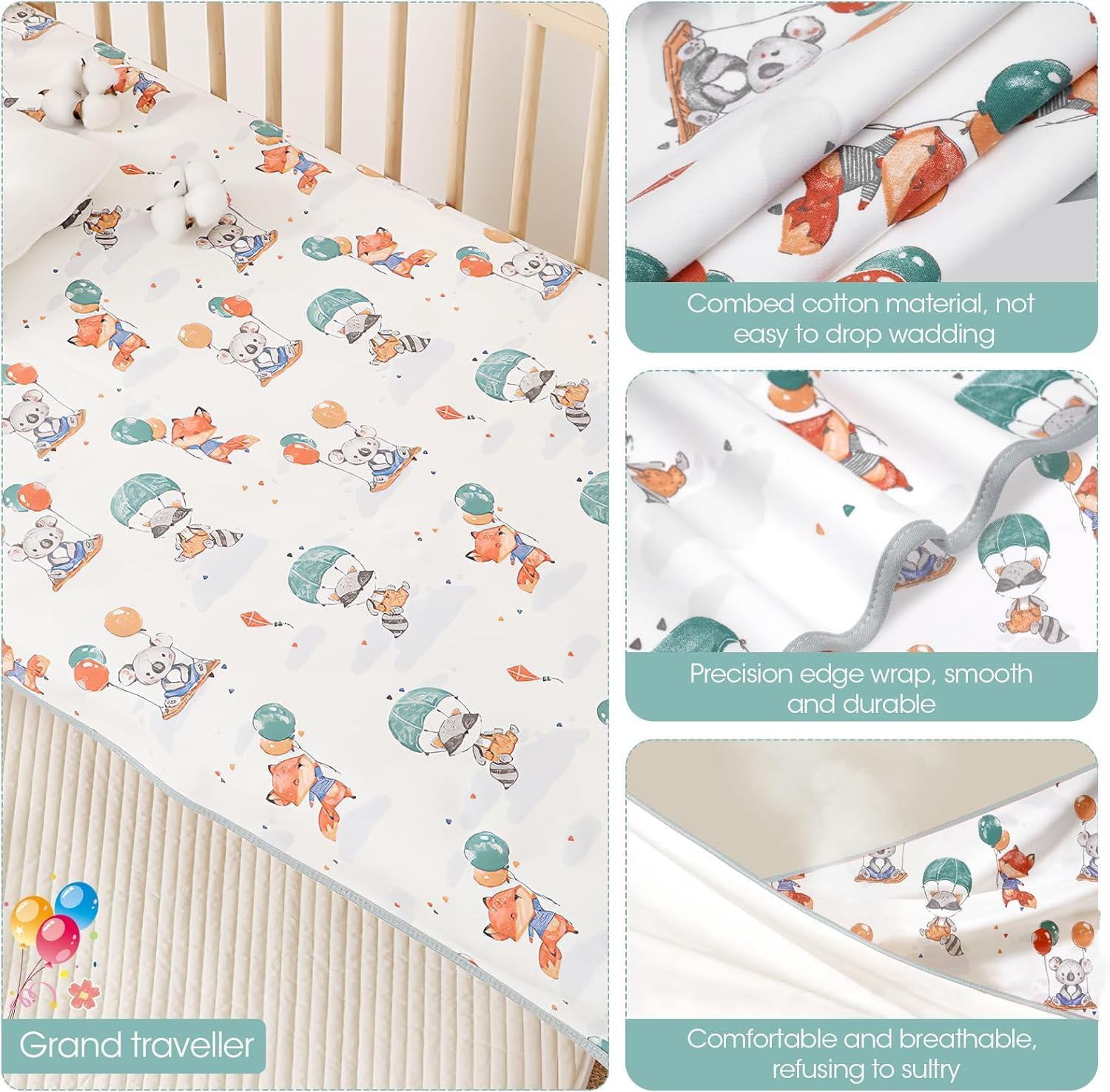 ZONEY Potty Training Bed Pad 100% Waterproof, Bed Wetting Protection Pad for Twin and Toddler Beds, Reusable, Non Slip and Easy to Change, Waterproof Mattress Pad, Bed Mats Washable (D, M(80*100Cm)) image number 4