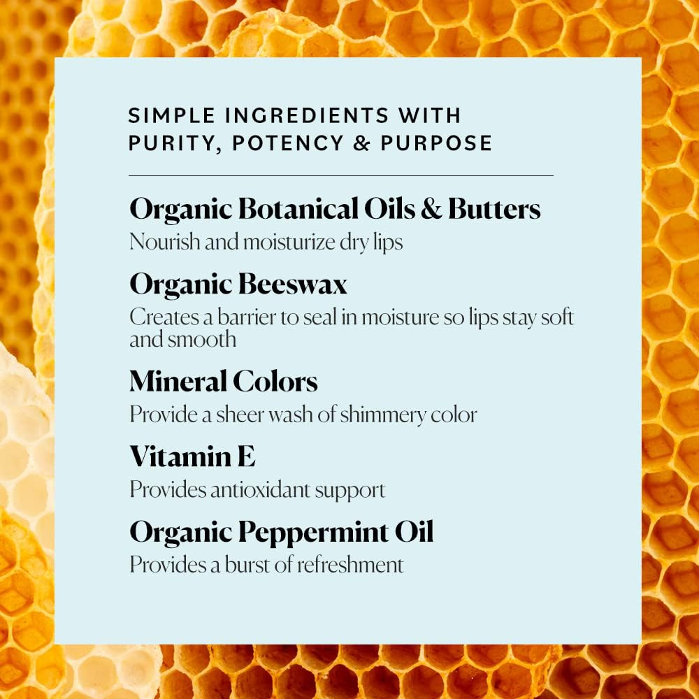 Sky Organic Tinted Lip Balm 4 Pack Assorted Colors - with Beeswax, Coconut Oil, Cocoa Butter, Vitamin E- Minty Lip Plumper for Dry, Chapped Lips- Tinted Lip Moisturizer. Made in Usa image number 1