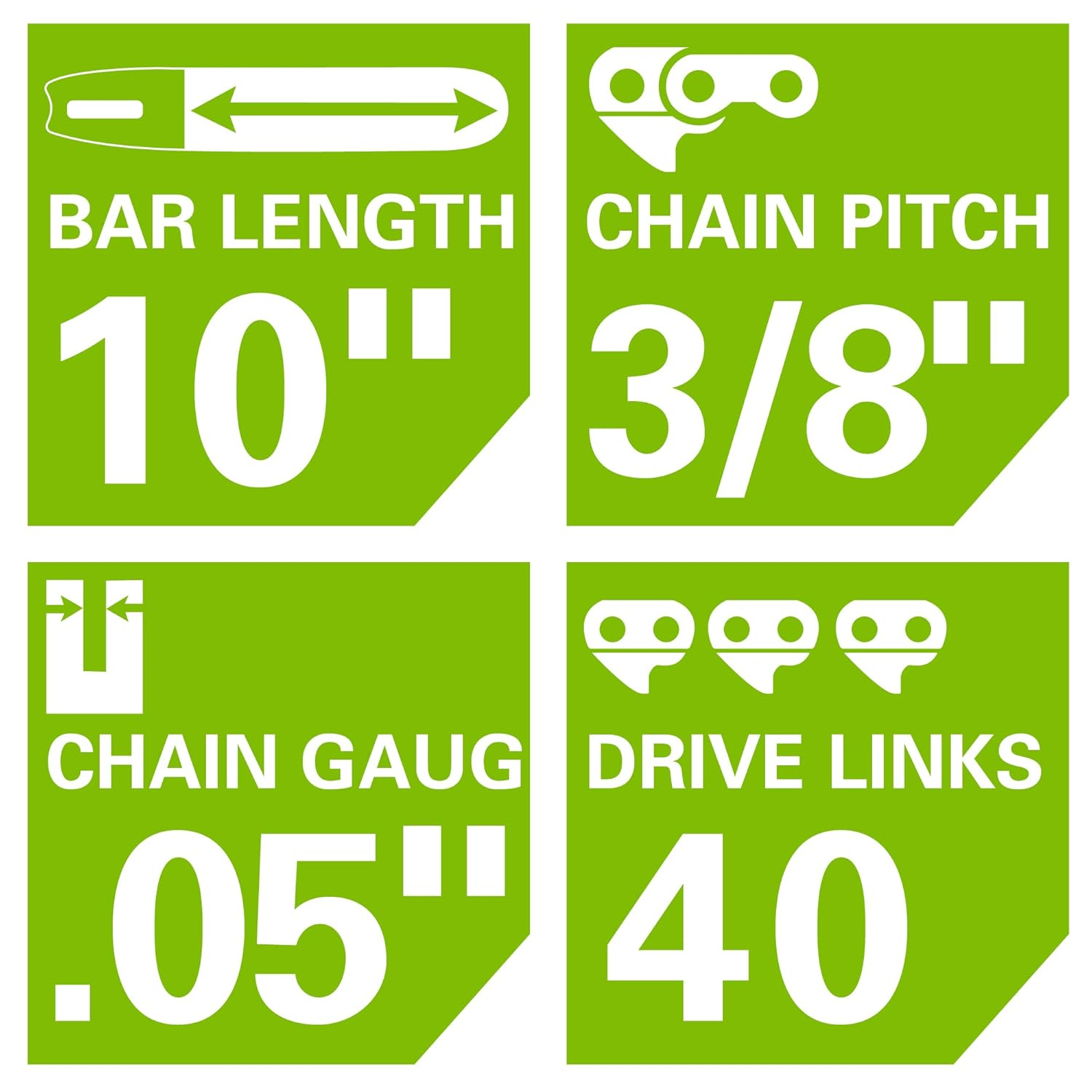 Greenworks 10-Inch Replacement Chainsaw Chain 29052 image number 4