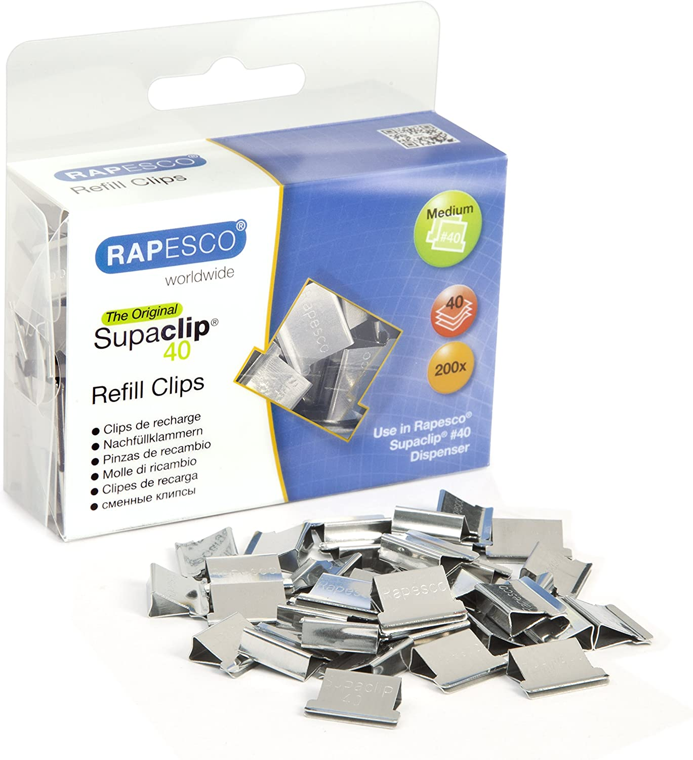Rapesco CP20040S Supaclip 40 Refills - Stainless Steel, Pack of 200, Black image number 4