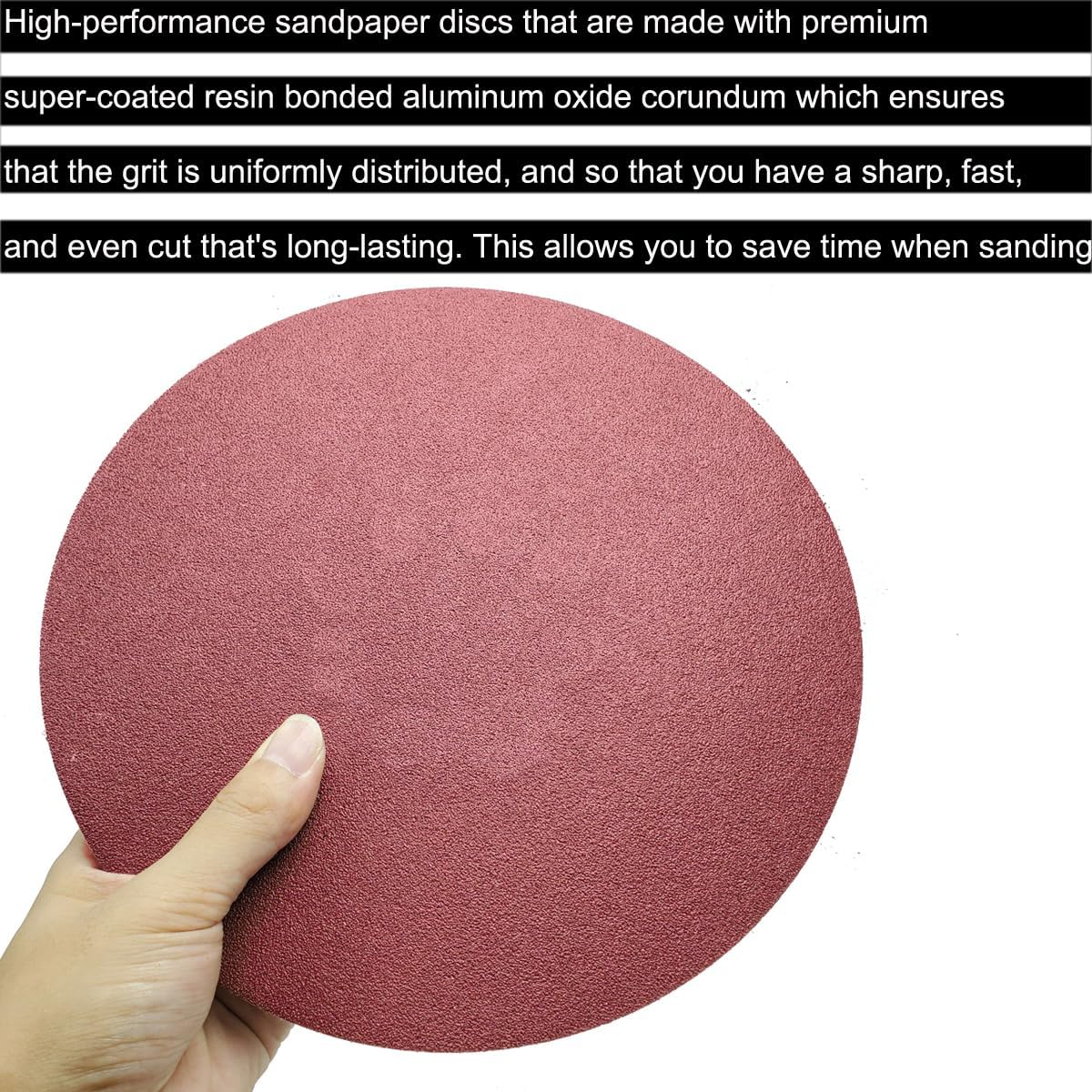 10 PCS 9 Inch 120 Grit Sanding Discs for Hand Radial Sander - 9" round Hook & Loop Sandpaper for Hand Sanding Tool, Aluminum Oxide Sander Disc for Hand Drywall Power Sander (120 Grits) image number 6