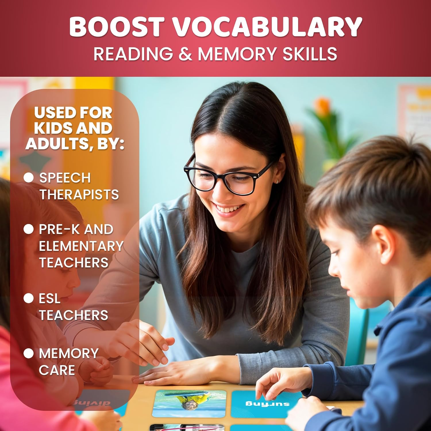 QUOKKA 104 Action Verbs Flash Cards for Speech Therapy Materials ESL Teaching &ndash; Educational Vocabulary Builder with Realistic Images for Kids Adults &ndash; Picture Cards for Speech and Cognitive Learning