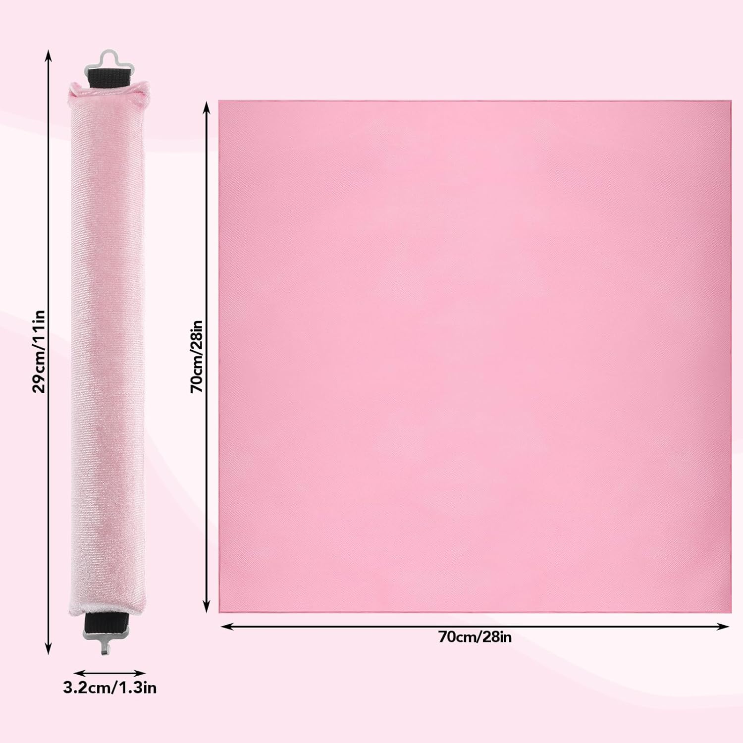 Obeoby 4 in 1 Pack No Heat Curling Rod, Velvet Hair Curlers to Sleep in Overnight Curls with Hook Blowout Rods Headband with Silk Scarf Curl Styling Kit for Long Medium Hair, Pink image number 6