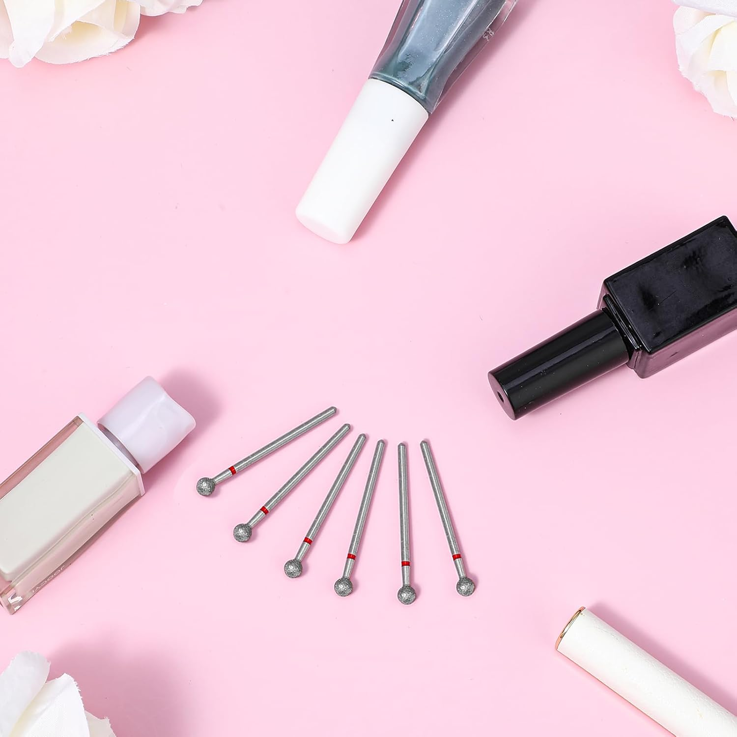 6 Pcs Nail Drill Bits Ball Bit Nail Drill Cuticle Bit for Nail Drill 3/32'' Cleaning Nail Bits Professional Cuticle Drill Bits for Acrylic Manicure Pedicure Cuticle Gel Polishing image number 4