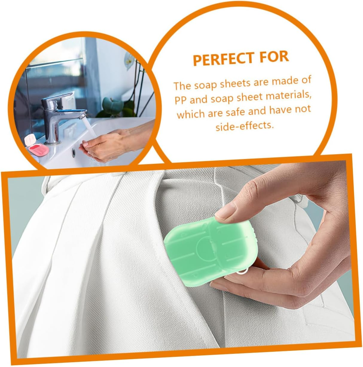 INOOMP Travel Soap Sheets Set 12 Boxes of Portable Foaming Soap Paper for Hand Washing Rose Jasmine Lavender Milk and Orange Scents for Camping Hiking and Outdoor Activities image number 3