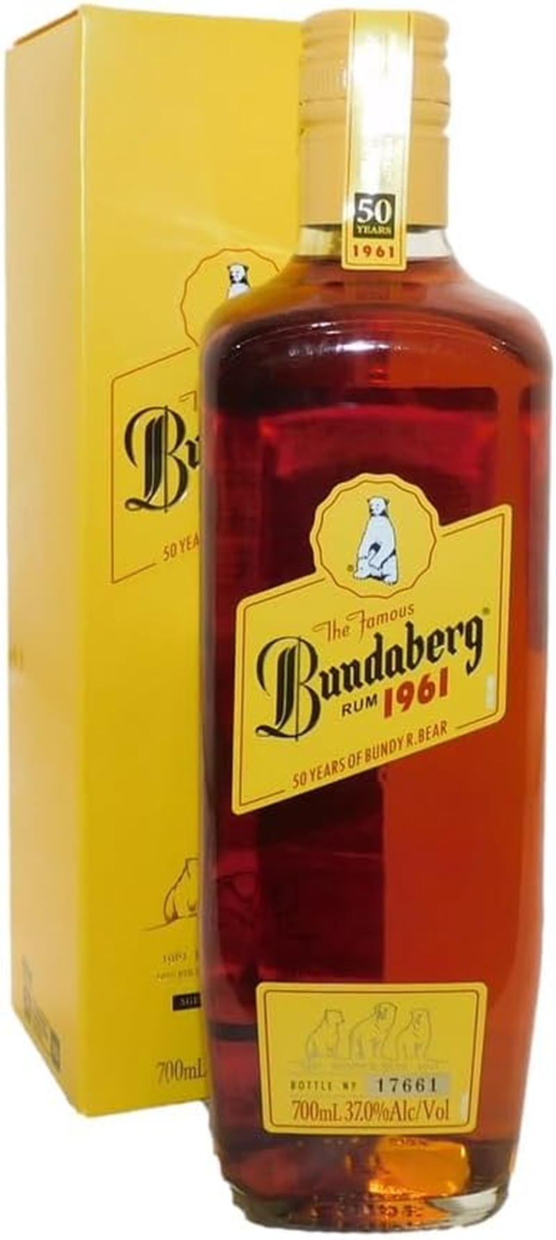 Bundaberg 1961 50 Years of Bundy Bear Rum 700Ml in Box Bottle Number #11452