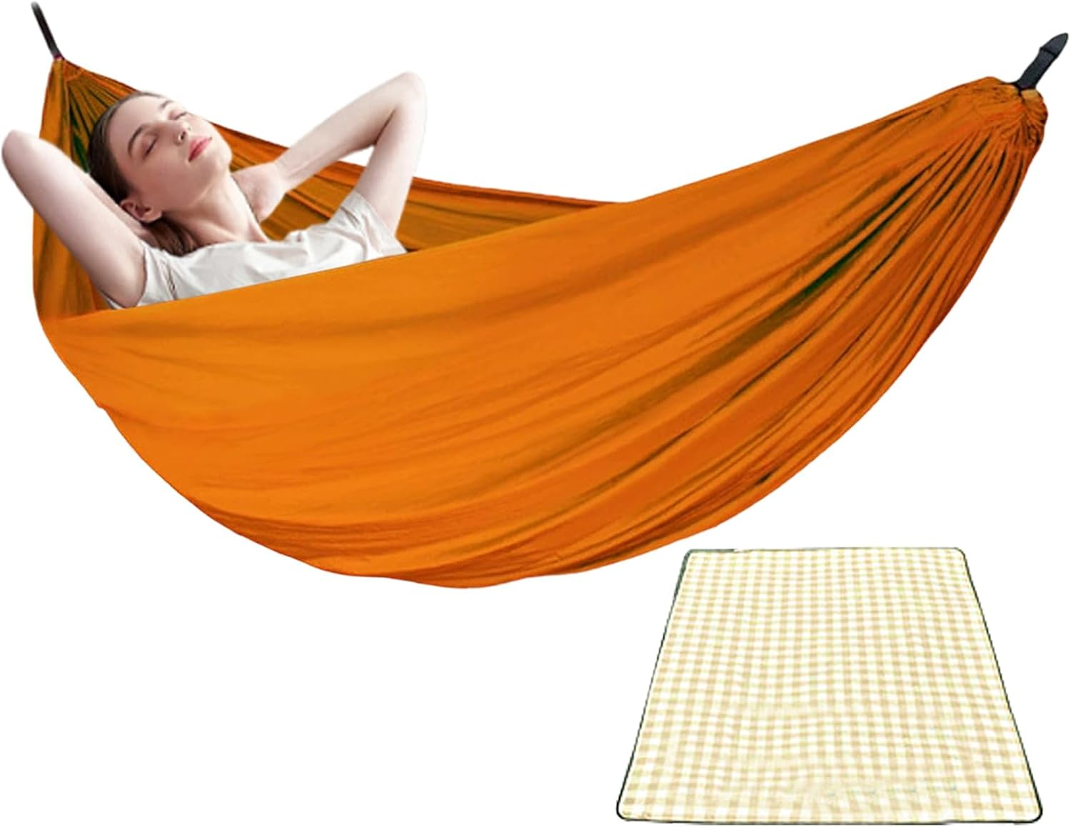 Hammock for Camping | Double Single Person Hammocks for outside | Comfortable Equipment with Picnic Blanket for Travel Hiking Beach Park Backyard image number 2