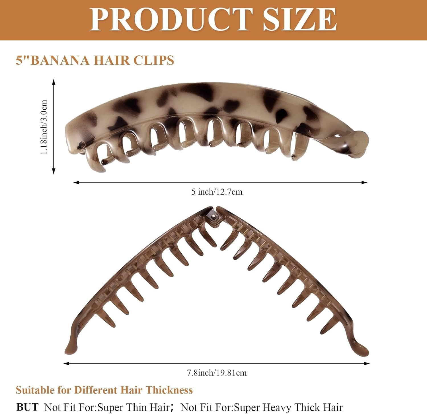 Nonslip Clincher Combs Big Banana Comb,3Pcs Banana Clip Clincher Comb Hair Grips,Big Matte Banana Hair Clip Clincher Comb,Large Banana Hair Clip Clincher Comb,Banana Clip Hair Clincher Comb for Women image number 1