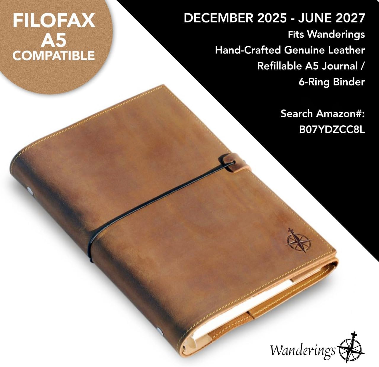 2022/23 Calendar Planner Inserts - Ivory Color - Thick Monthly & Weekly Calendar Refill for A5 6-Ring Binder Planner, Compatible with Filofax, 8.25 X 5.5 Inch (21Cm X 14Cm) to June 2023 image number 1