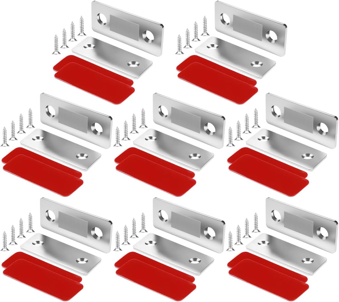 HAIKING Magnetic Cabinet Door, 8 Pcs Adhesive Ultra Thin Magnetic Door Catchs for Cupboard, Drawer, Wardrobe (Silver)