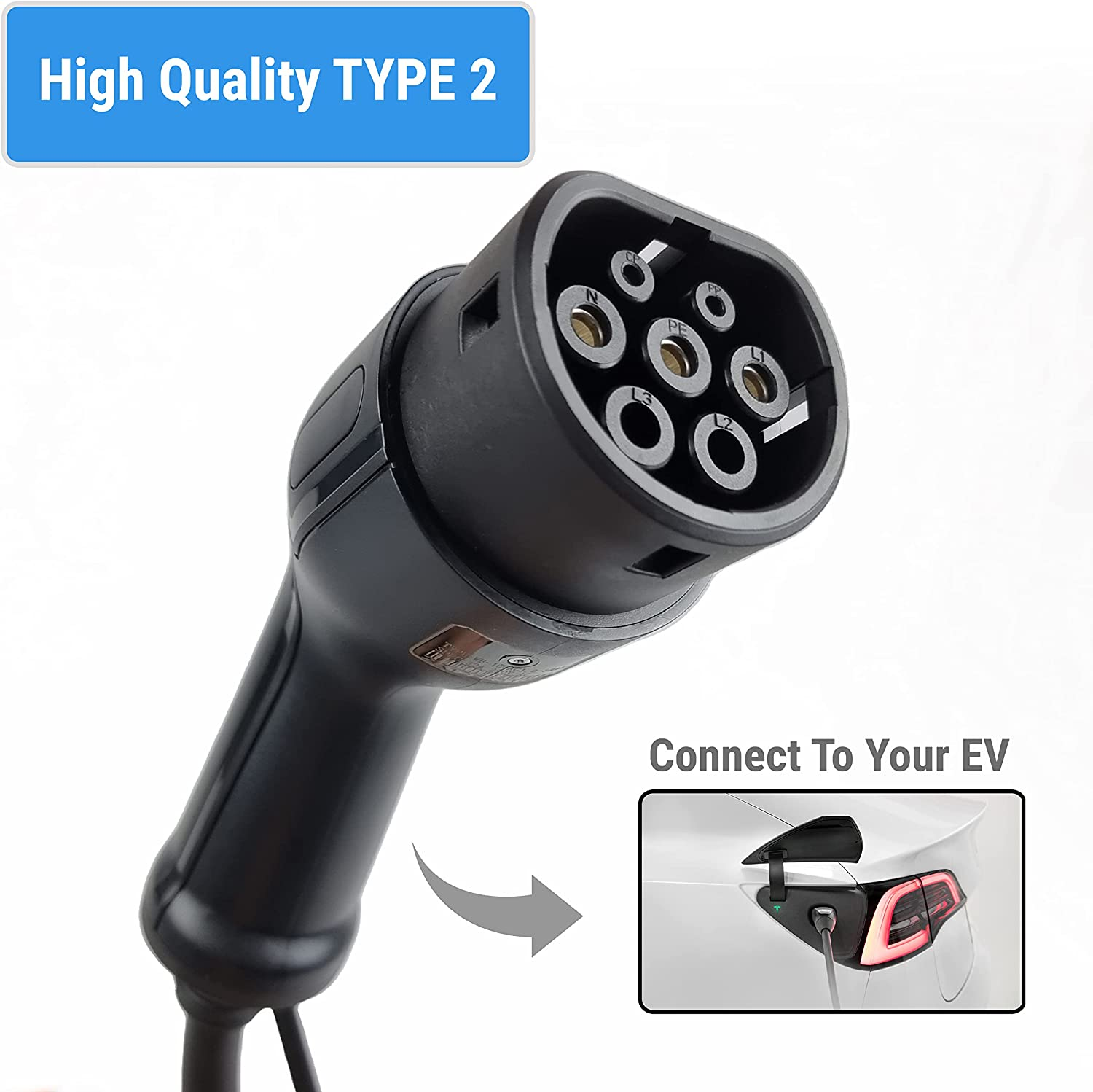 Portable EV Charger 15A Type 2 Adjustable 15 Amp 3 Pin Australia Plug to Type2 5 Metres Max Power 3.4Kw Fit Tesla Model Y Tesla Model 3 BYD MG EV UMC Replacement image number 5