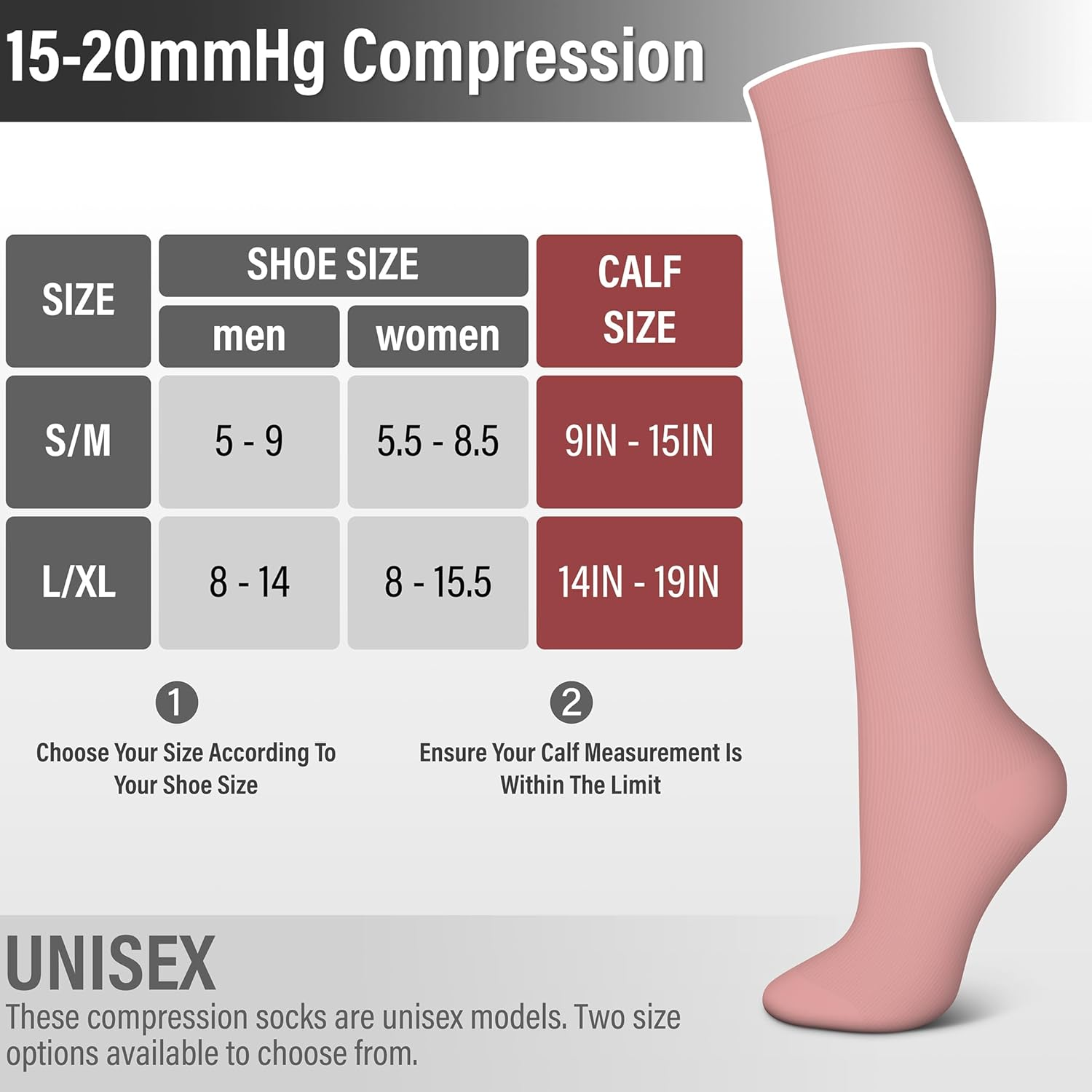 Compression Socks for Women & Men (3 Pairs) - Best Support for Nurses, Running, Hiking, Recovery,Athletic image number 2