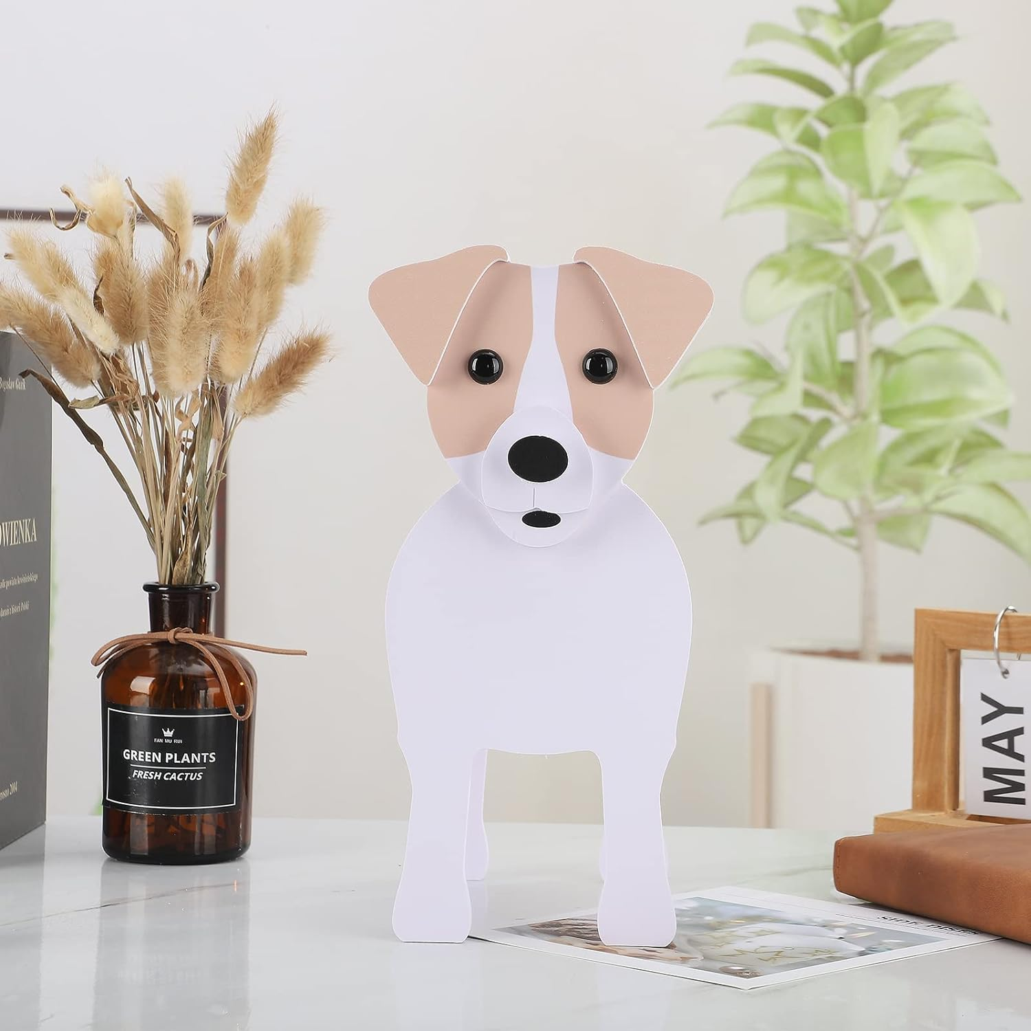 WERTSW Dog Planter Plant Pot, Cute Dog Planters for Indoor Outdoor Plants, Unique Flower Planter Garden Pots Animal Shaped Plant Container Holder for Home Garden Decor Gift (Jack Russell) image number 6