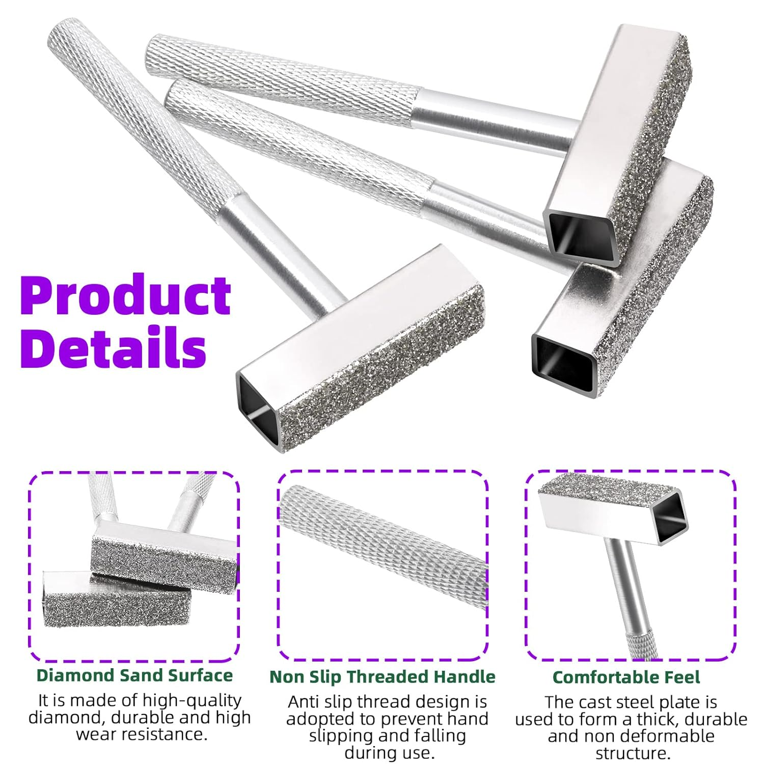 Swpeet 3Pcs Silver 45Mm Grinding Wheel Dresser Diamond Grinding Wheel Dresser Stone Dresser Assortment Kit, Grinder Correct Dressing Tool Perfect for Deburring Wheels and Truing Grinding image number 6