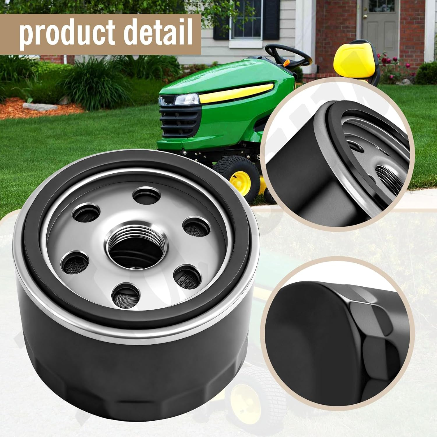 MIU13767 AM131611 AM125424 Easy Change Conversion Kit Compatible with J-Ohndeere Lawn and Garden Tractor MIU13767B, S160, S130, E120, E130, E150 & with 1 Oil Filter, 1 Drain Plug, 1 Adapter Fitting image number 6