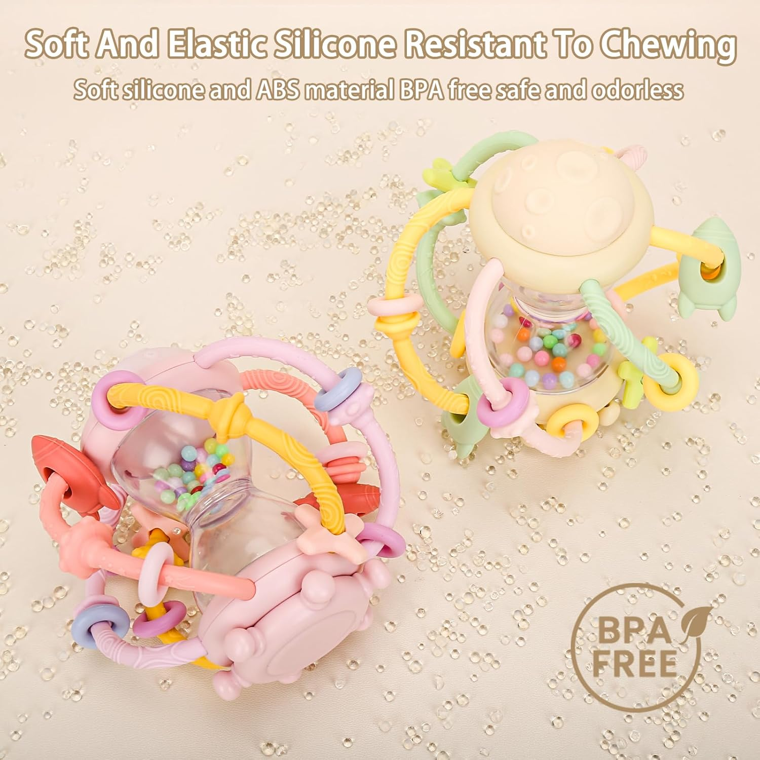 MISSLILI Baby Montessori Sensory Toys for Baby 3 Months+, Food Grade Teething Toys for Babies, Newborn Infant Learning Developmental Toys Gifts for Boys Girls image number 2