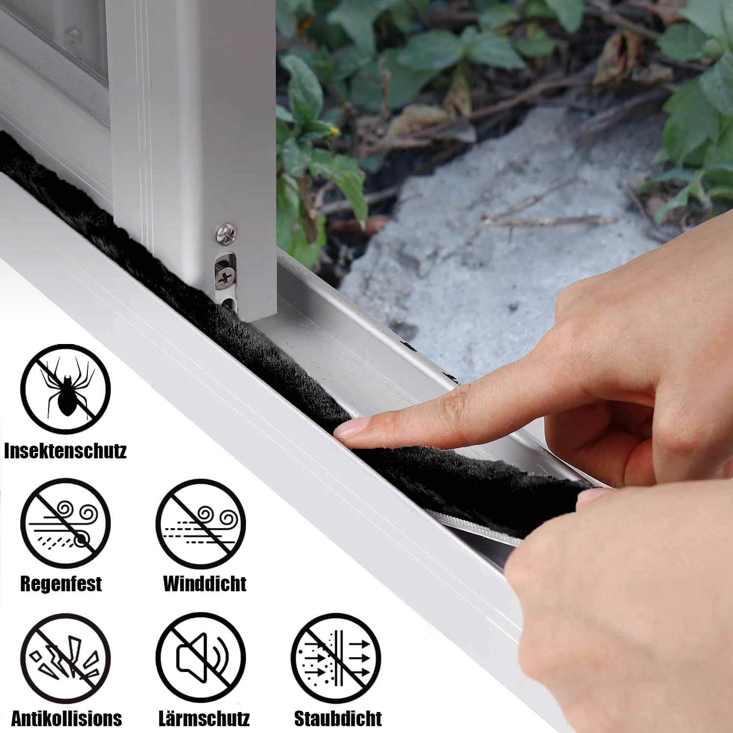 10 M Brush Seal Self-Adhesive Brush Strip Sealing Strip Windproof Dustproof Sealing Tape for Sliding Doors Windows Wardrobe Sealing Brush image number 5