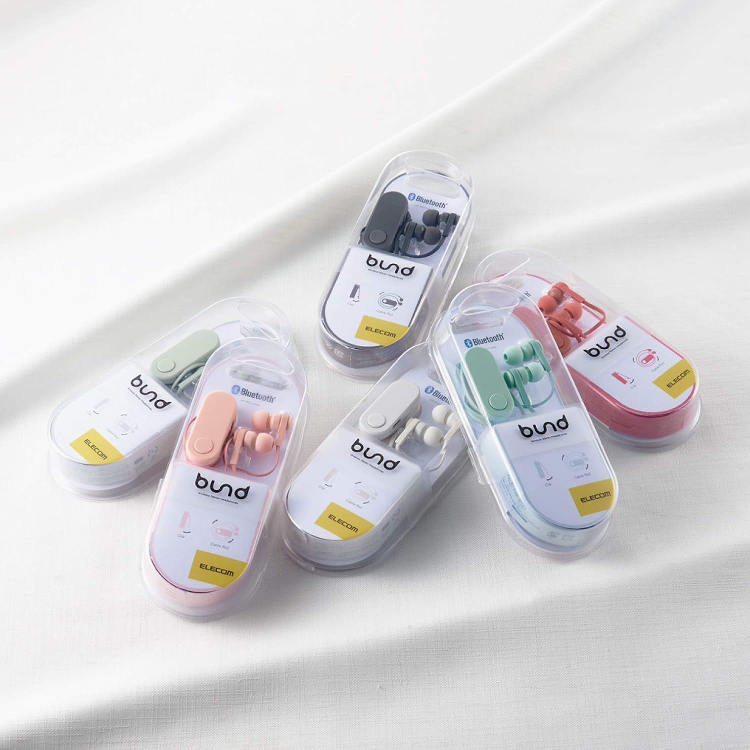 Elecom LBT-HPC17BK Wireless Earphones, Bluetooth Bund Wind-Up Type, Clip Included, Smoke Black - Frosted Red image number 4