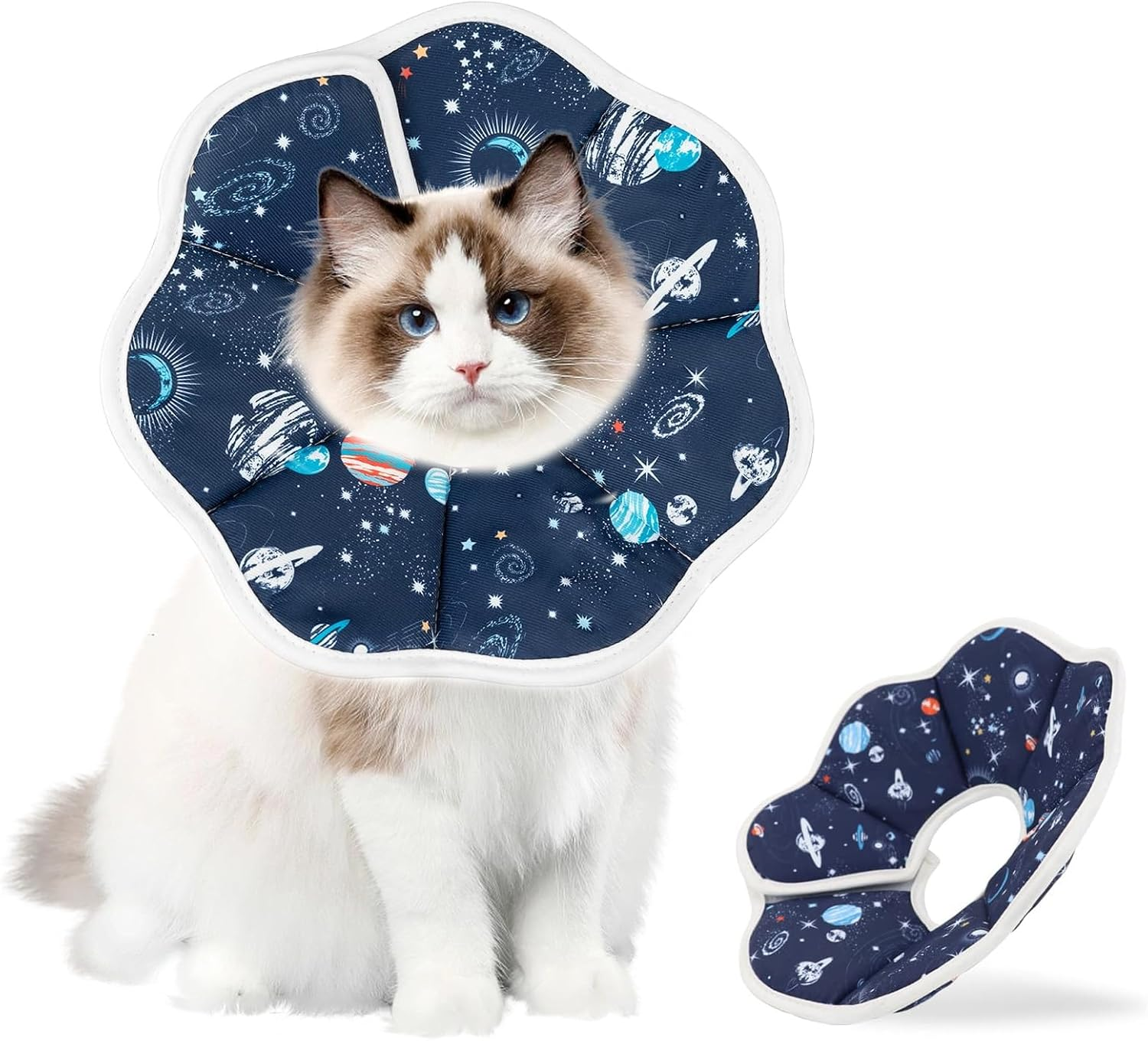 Velmoriah Cat Cone Collar Soft, Adjustable Cat Recovery Collar to Stop Licking, Protective Pet Cone Collar after Surgery for Cats (S) image number 6