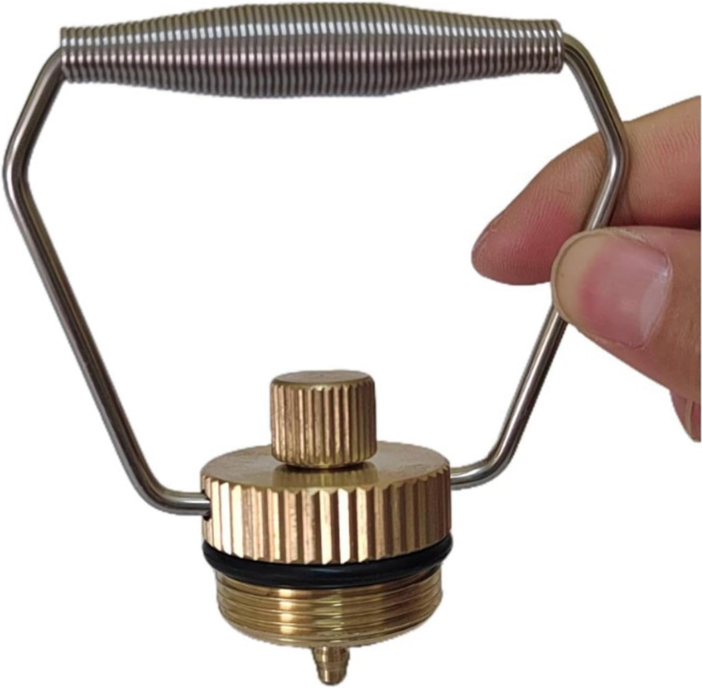 Eigell Stainless Steel Gas Bottle Inflatable Gas Tank Fuel Canister Storage Tank Portable Empty Refillable for Hiking BBQ Cookware - 1.5L image number 7