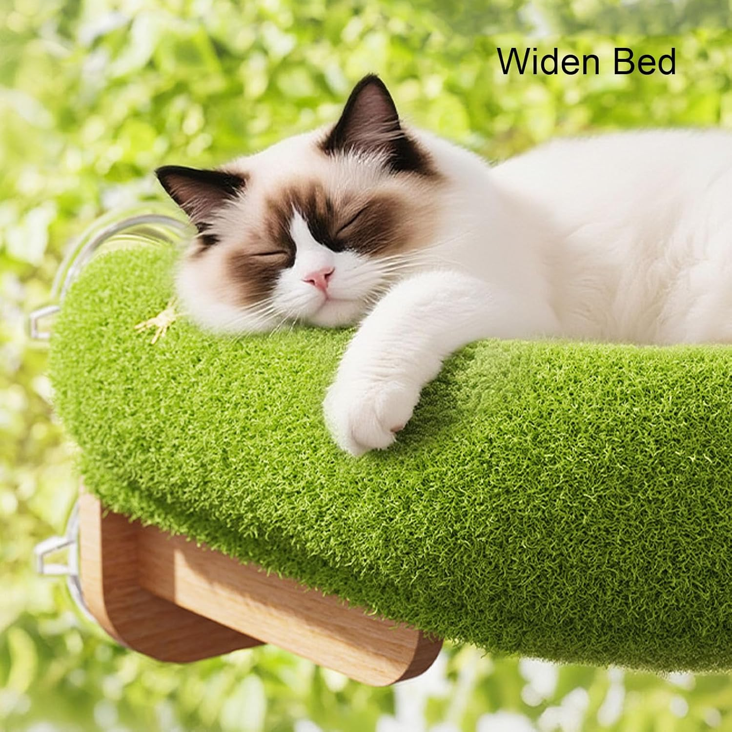 Yechiry Cordless Cat Window Perch, Cat Window Hammock,Sturdy Solid Wood Frame with Plush Climbing Pad Strong Suction Cup Design Elegant Aesthetic for Indoor Pet Home Decor image number 3